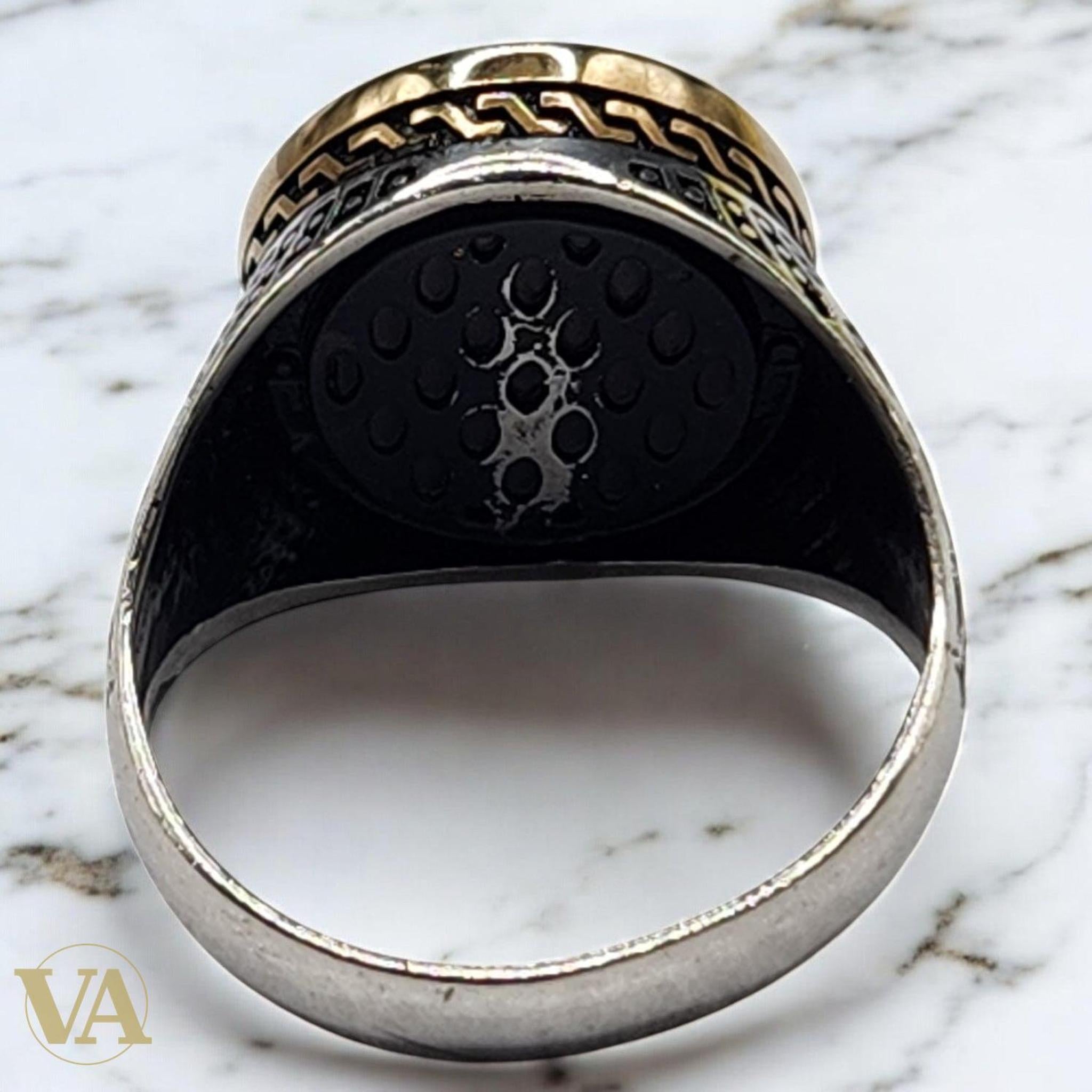 Bague homme argent 925 avec onyx noir - Argent 925 - Vindicta