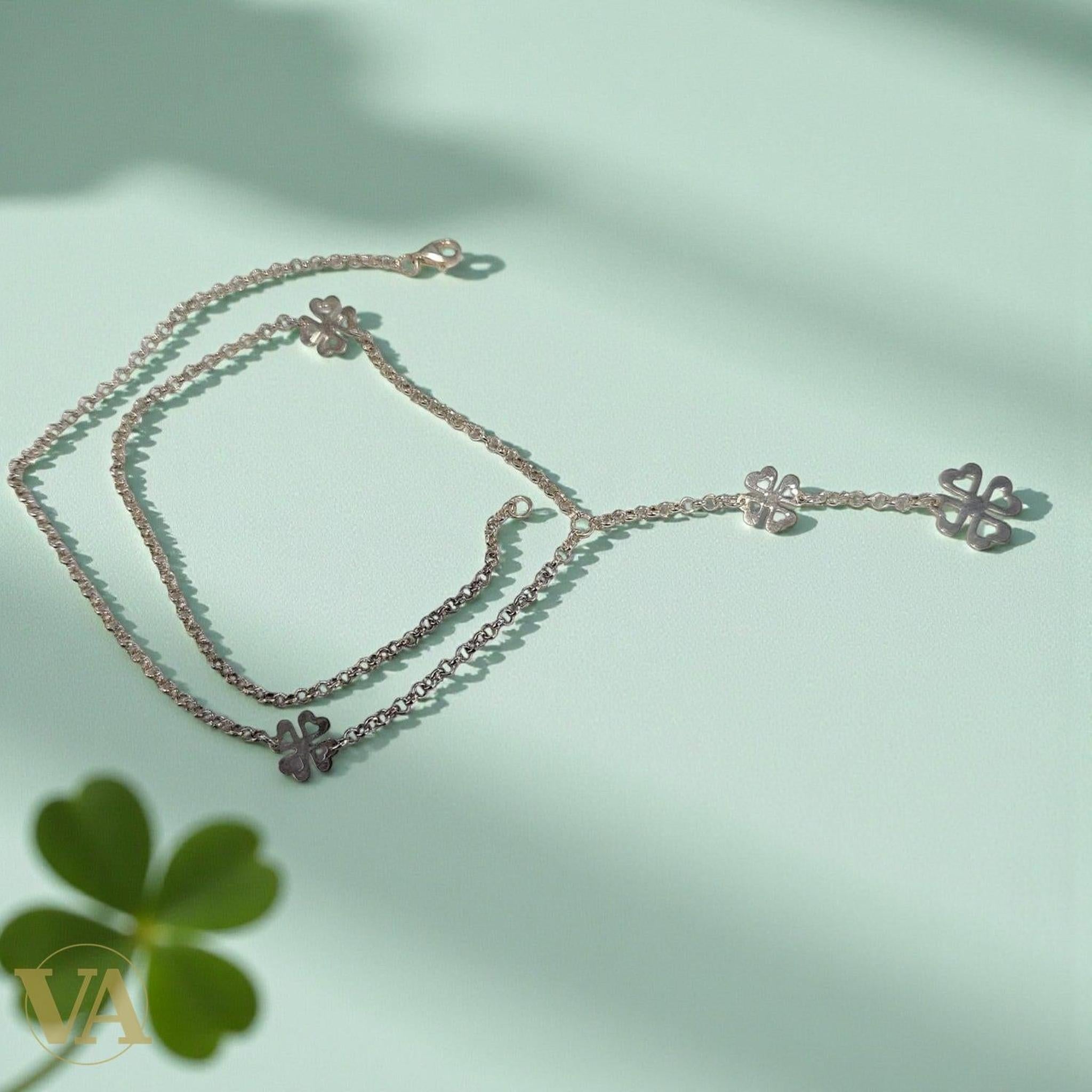 Collier Femme Trèfles Argent 925 – Chance & Élégance | Bijoux Vindicta