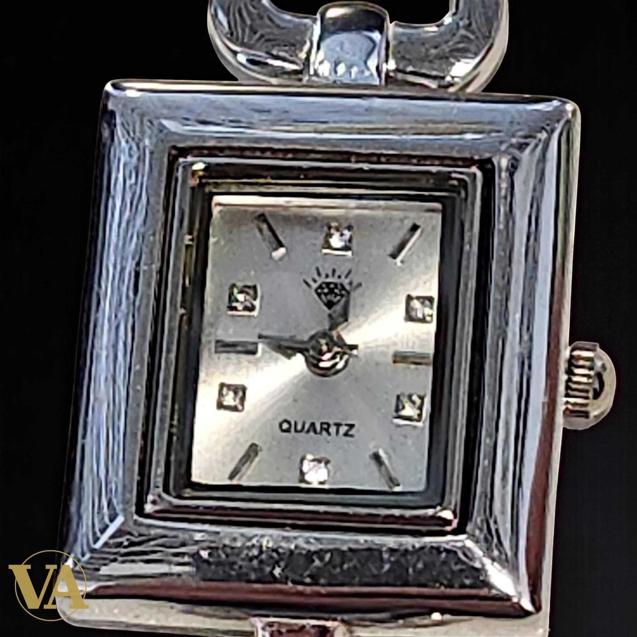 Montre Femme Argent 925 – Bracelet Cœurs & Cadran Carré Quartz | Bijoux Vindicta