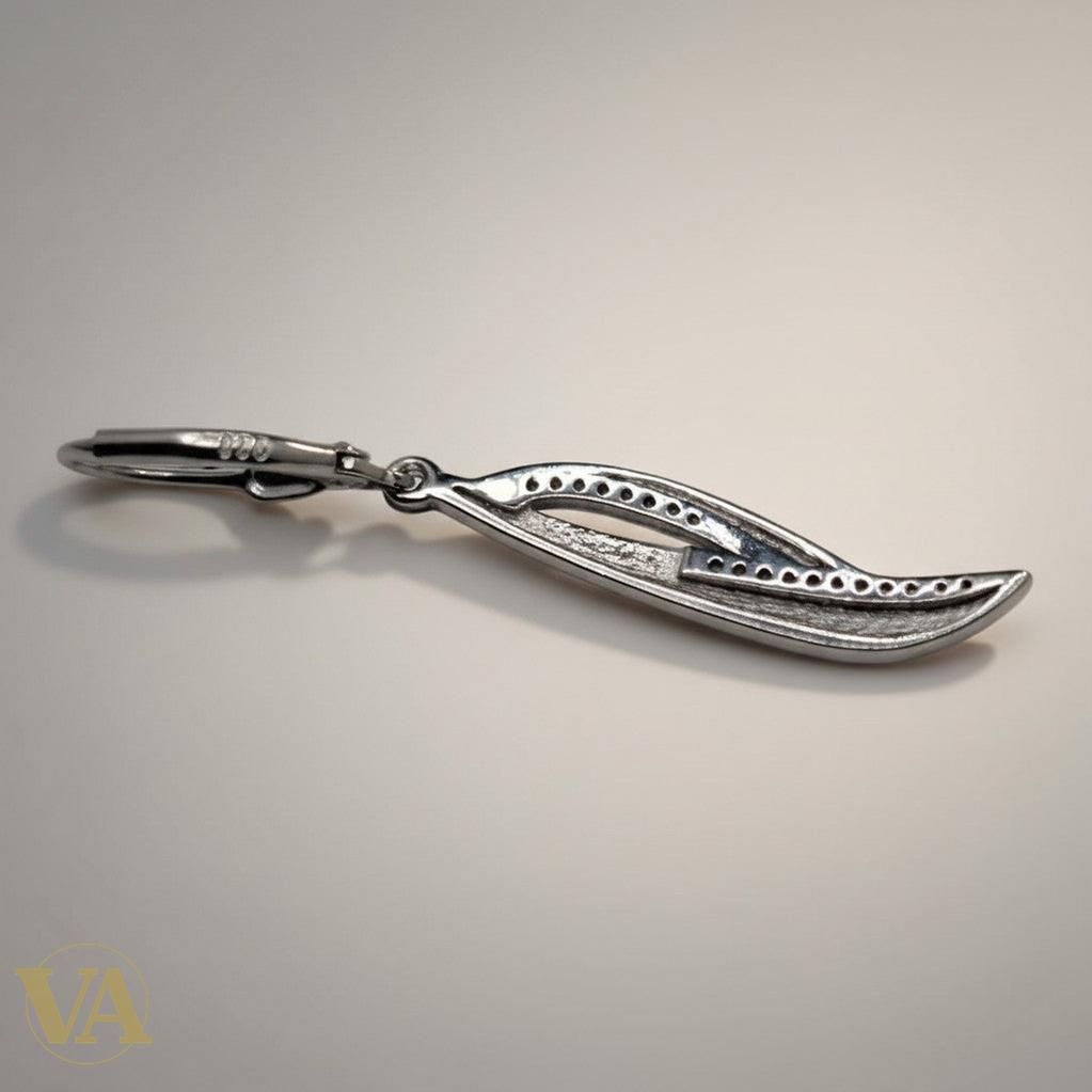 Boucles d'Oreilles Femme Pendantes Argent 925 – Oxyde de Zirconium-Vindicta : Bijoux Argent 925 Massif, Luxe et Héritage