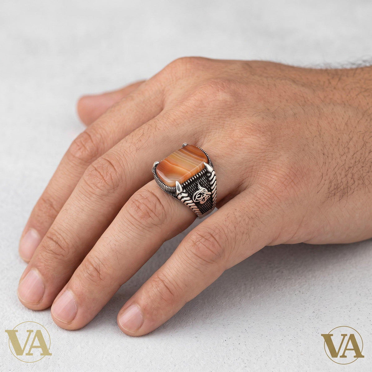 Chevalière Homme Argent 925 – Cornaline & Griffes Ciselées-Vindicta : Bijoux Argent 925 Massif, Luxe et Héritage