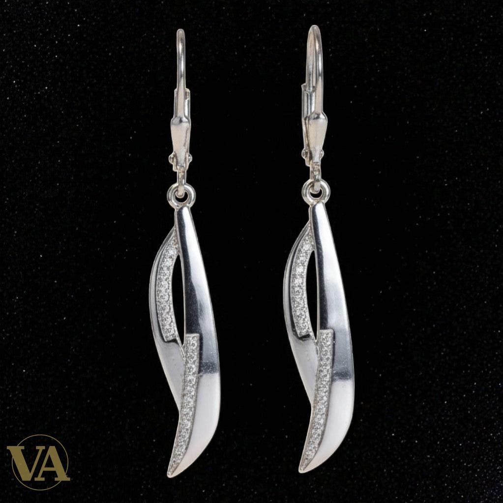 Boucles d'Oreilles Femme Pendantes Argent 925 – Oxyde de Zirconium | Bijoux Vindicta