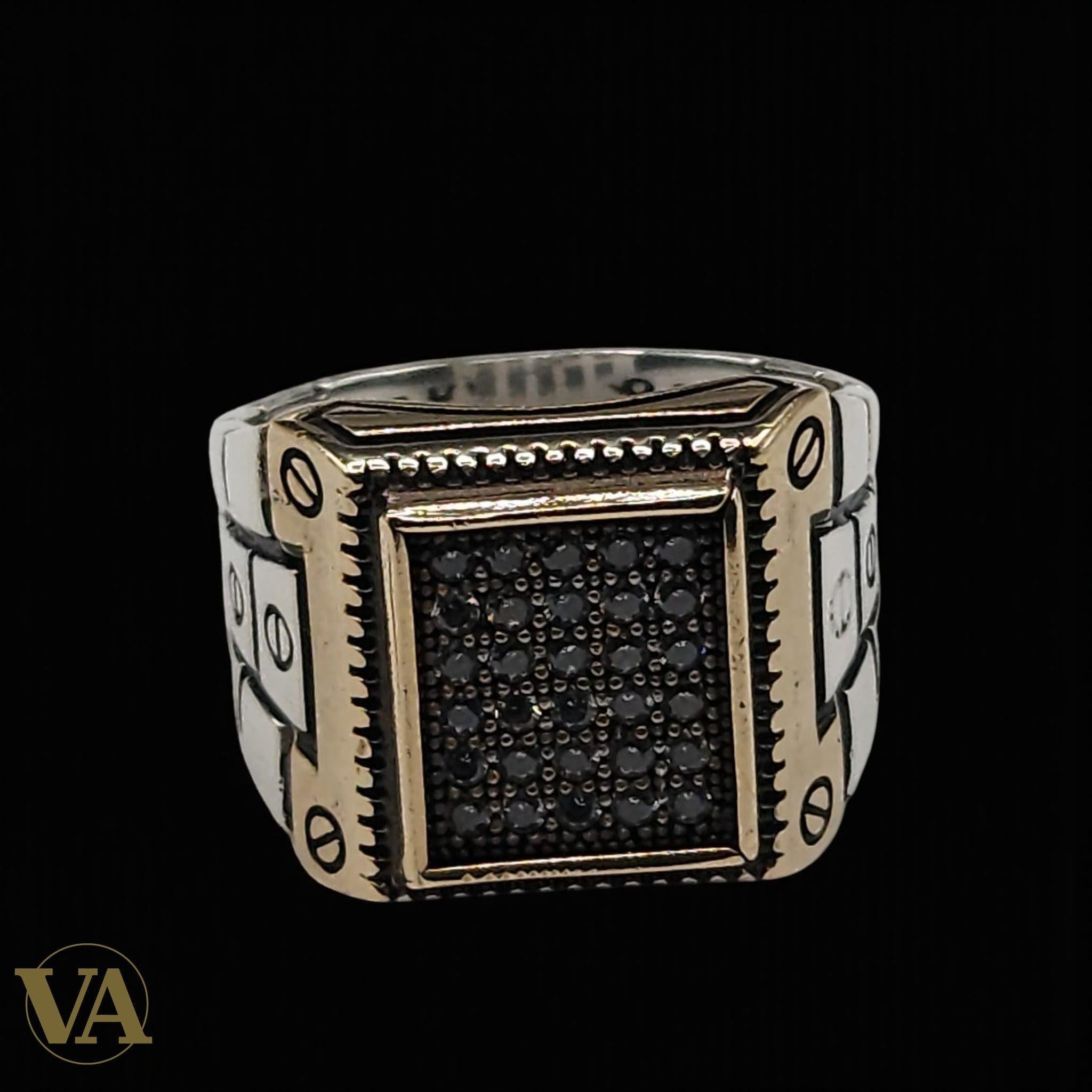 Bague Homme Argent 925 – Sertie d’Oxyde de Zirconium | Bijoux Vindicta
