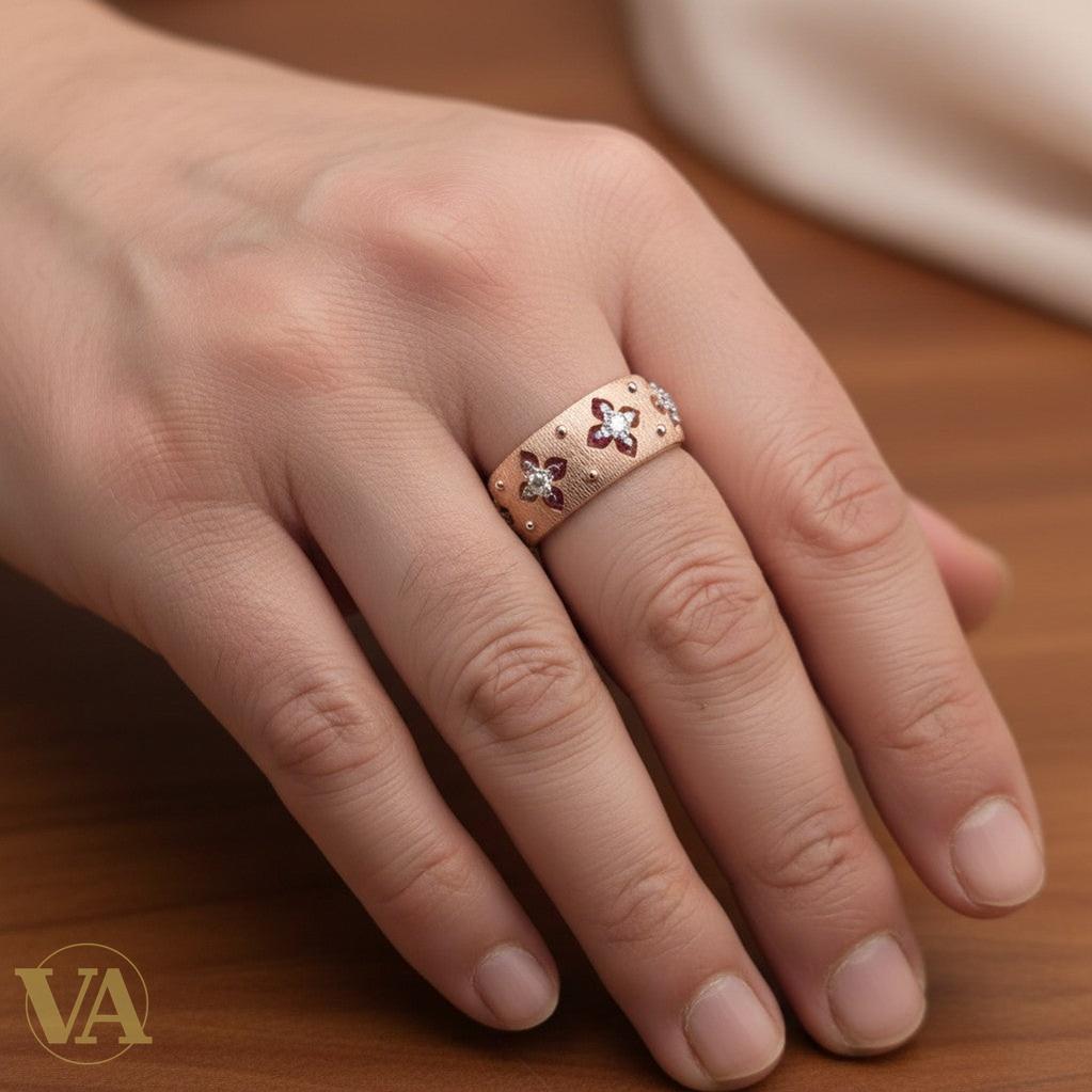 Bague femme Argent 925 Plaqué Or Rose Oxyde de Zirconium Solitaire