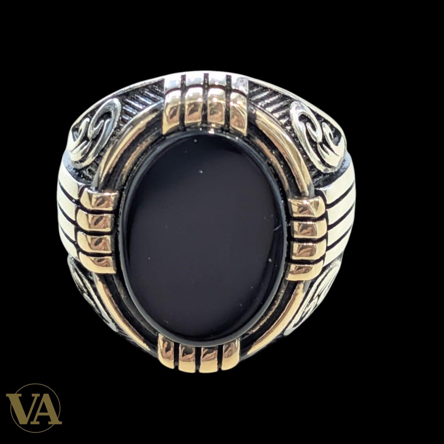 Bague Homme Onyx Noir – Argent 925 – Chevalière Ovale