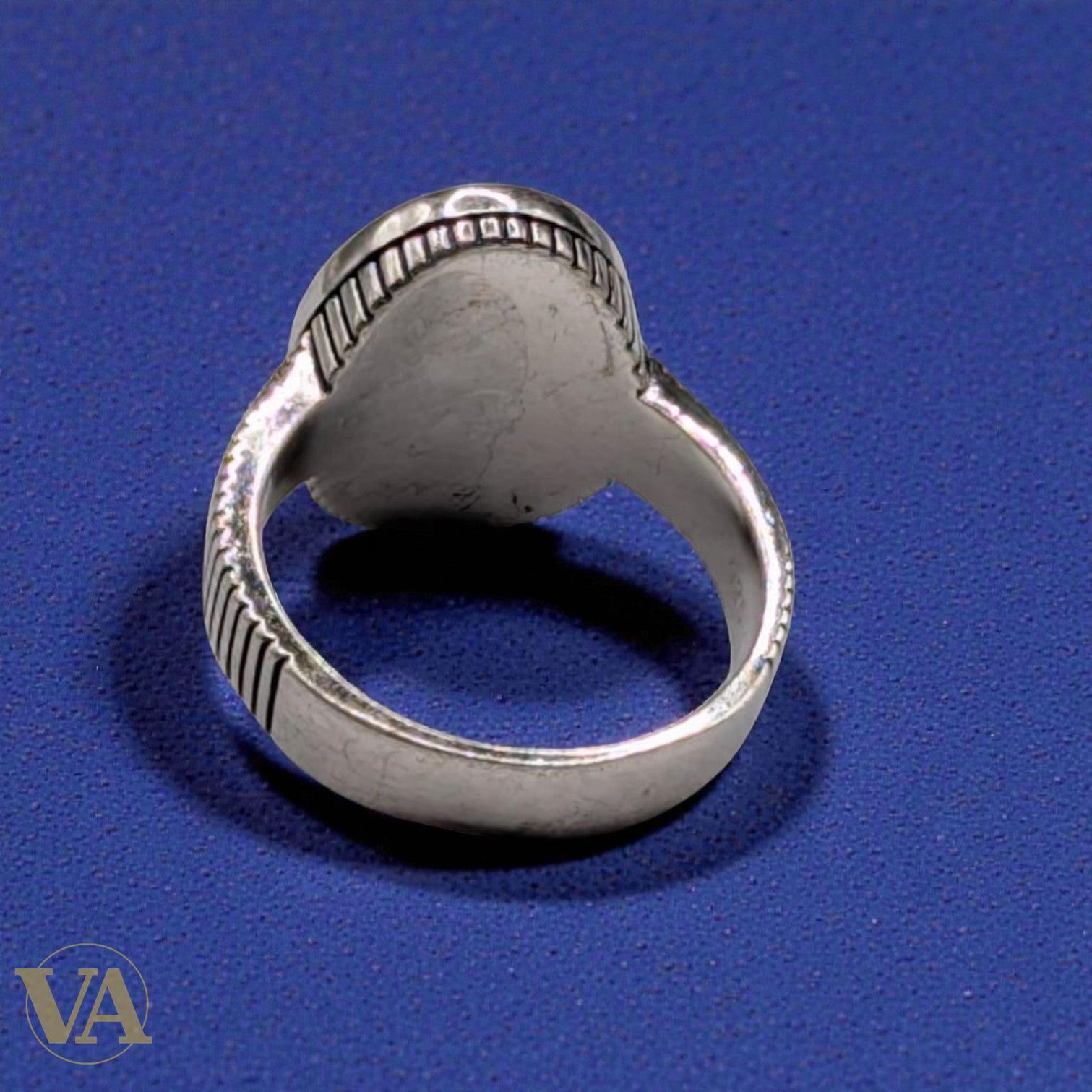 Bague Homme Argent 925 Onyx Noir Ovale – Anneau Rainé Minimaliste | Bijoux Vindicta