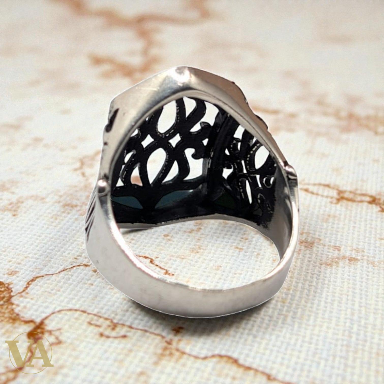 Bague homme argent 925 – Tughra Ajouré Filigrane Ottoman | Bijoux Vindicta
