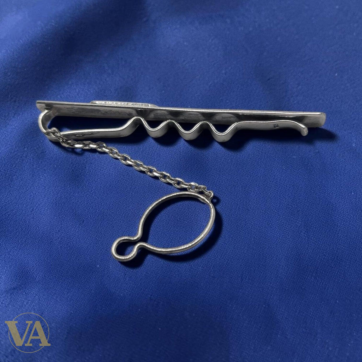 Pince à cravate homme argent 925 et onyx noir détail allongé - Argent 925 - Vindicta