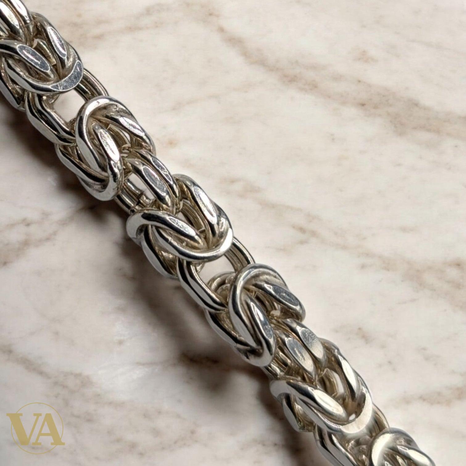 Bracelet Homme Argent 925 – Maille Tressée Large 8 mm