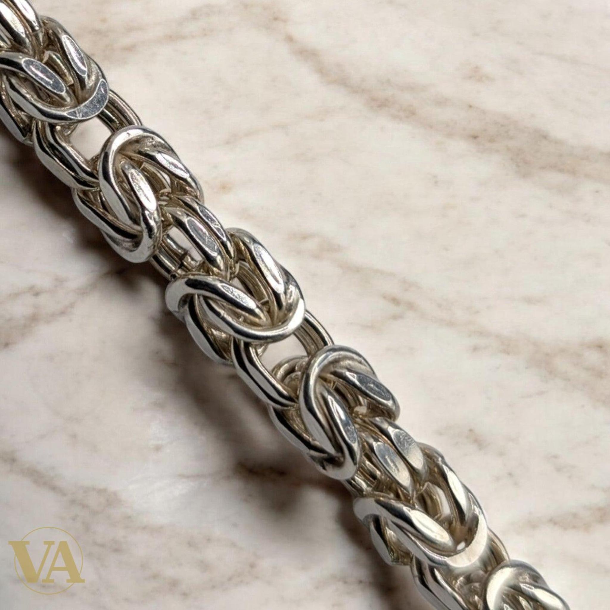 Bracelet Homme Argent 925 – Maille Tressée Large 8 mm - Argent 925 - Vindicta