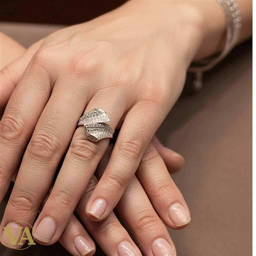 Bague Femme Florale en Argent 925 – Oxydes de Zirconium