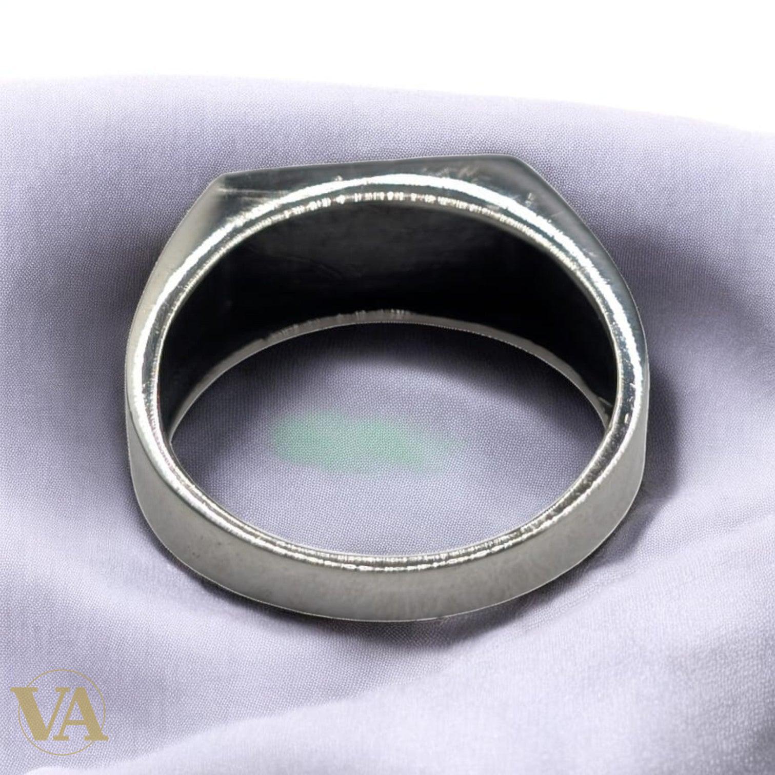 Chevalière Homme Argent 925 Marcassite Triptyque Anneau Fin-Vindicta : Bijoux Argent 925 Massif, Luxe et Héritage
