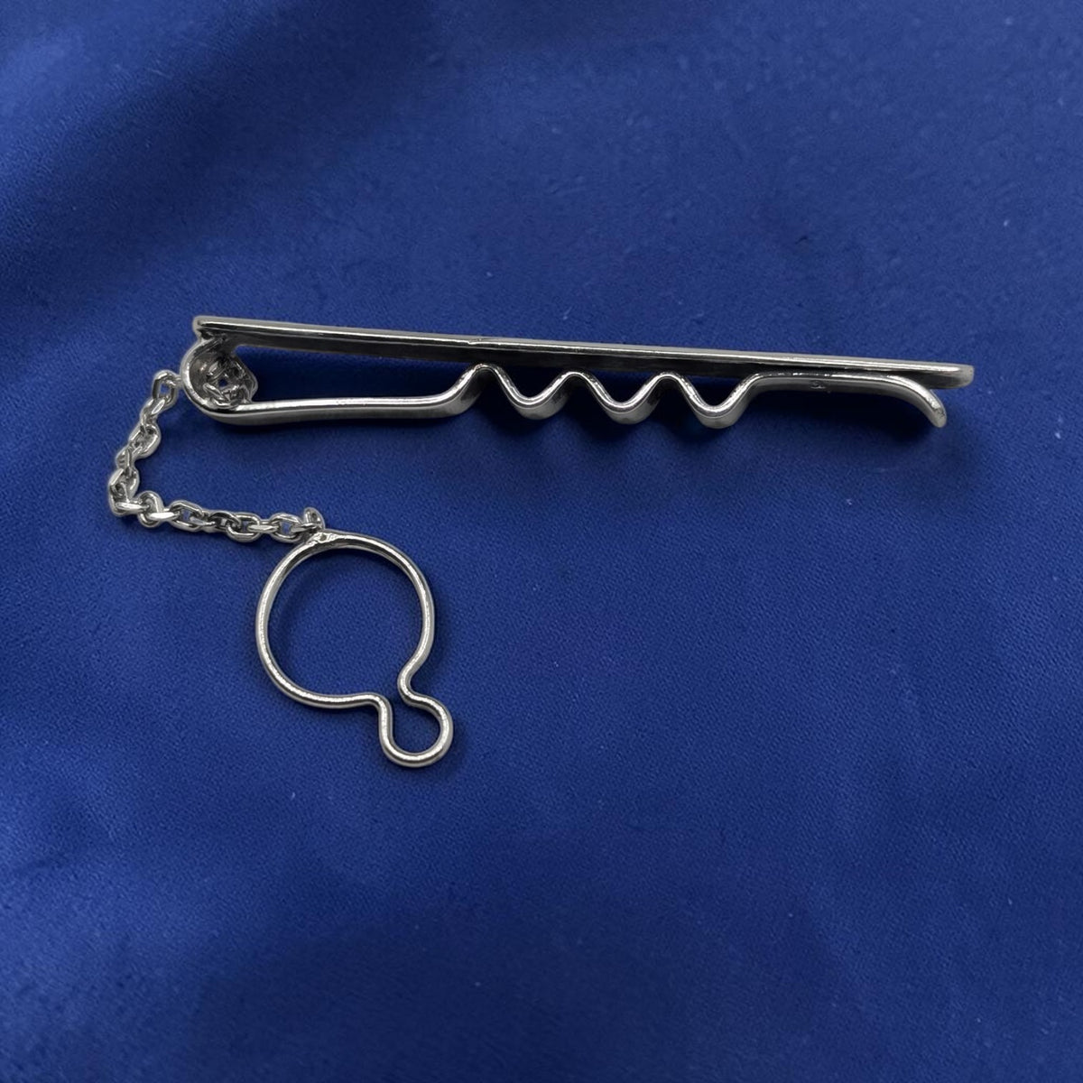 Pince à cravate homme argent 925 à segments et chaîne - Argent 925 - Vindicta