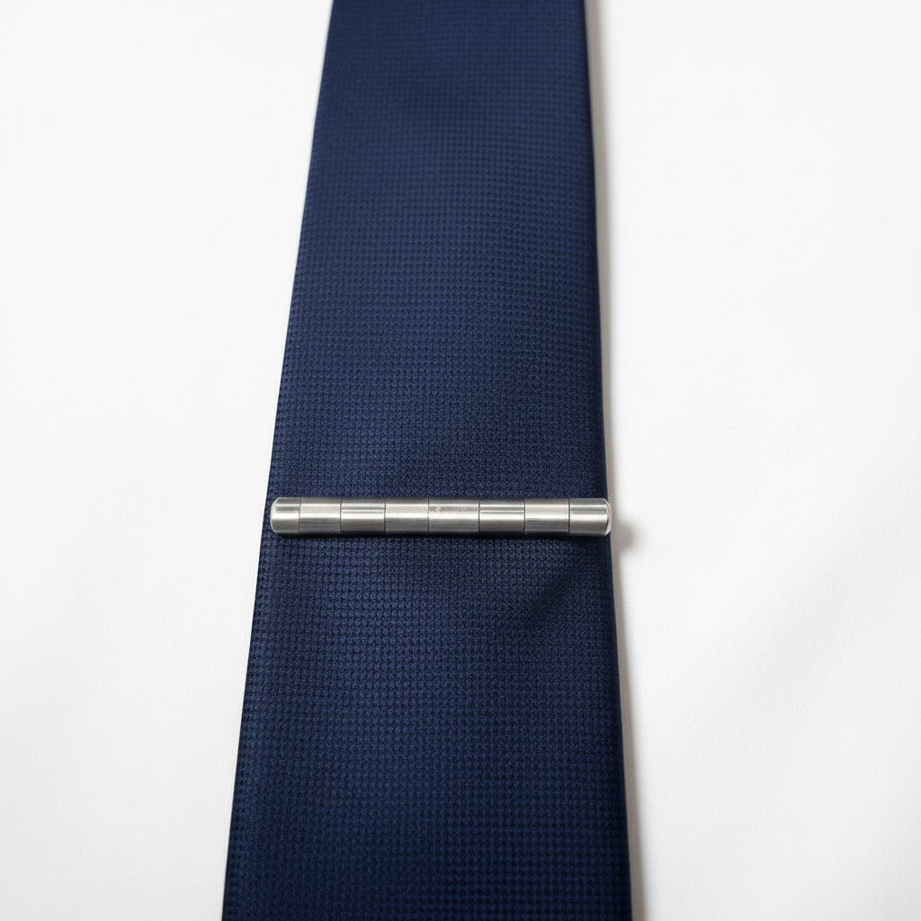 Pince à cravate homme argent 925 à segments et chaîne - Argent 925 - Vindicta