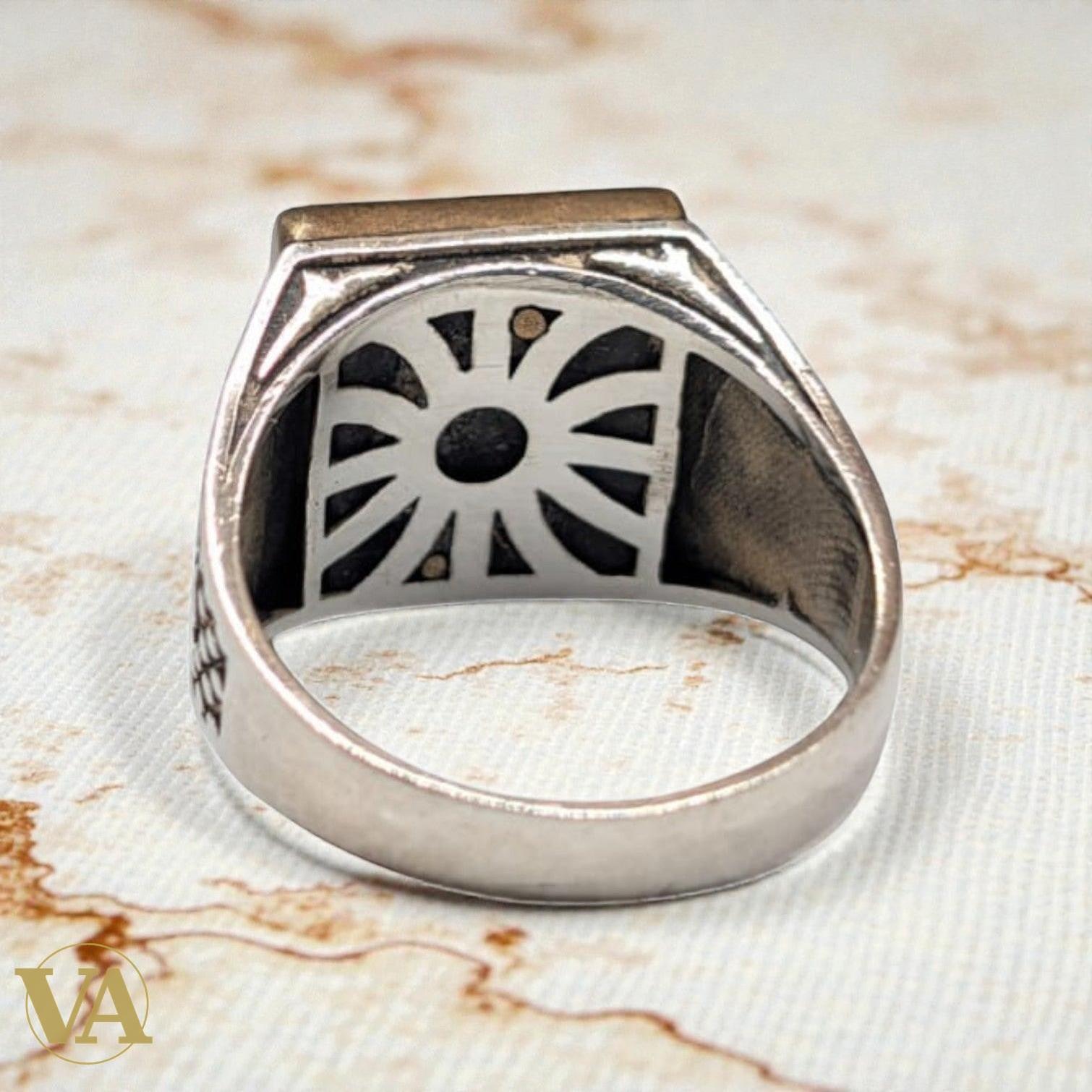 Bague homme argent 925 – Sabres Croisés Cornaline & Zirconiums | Bijoux Vindicta