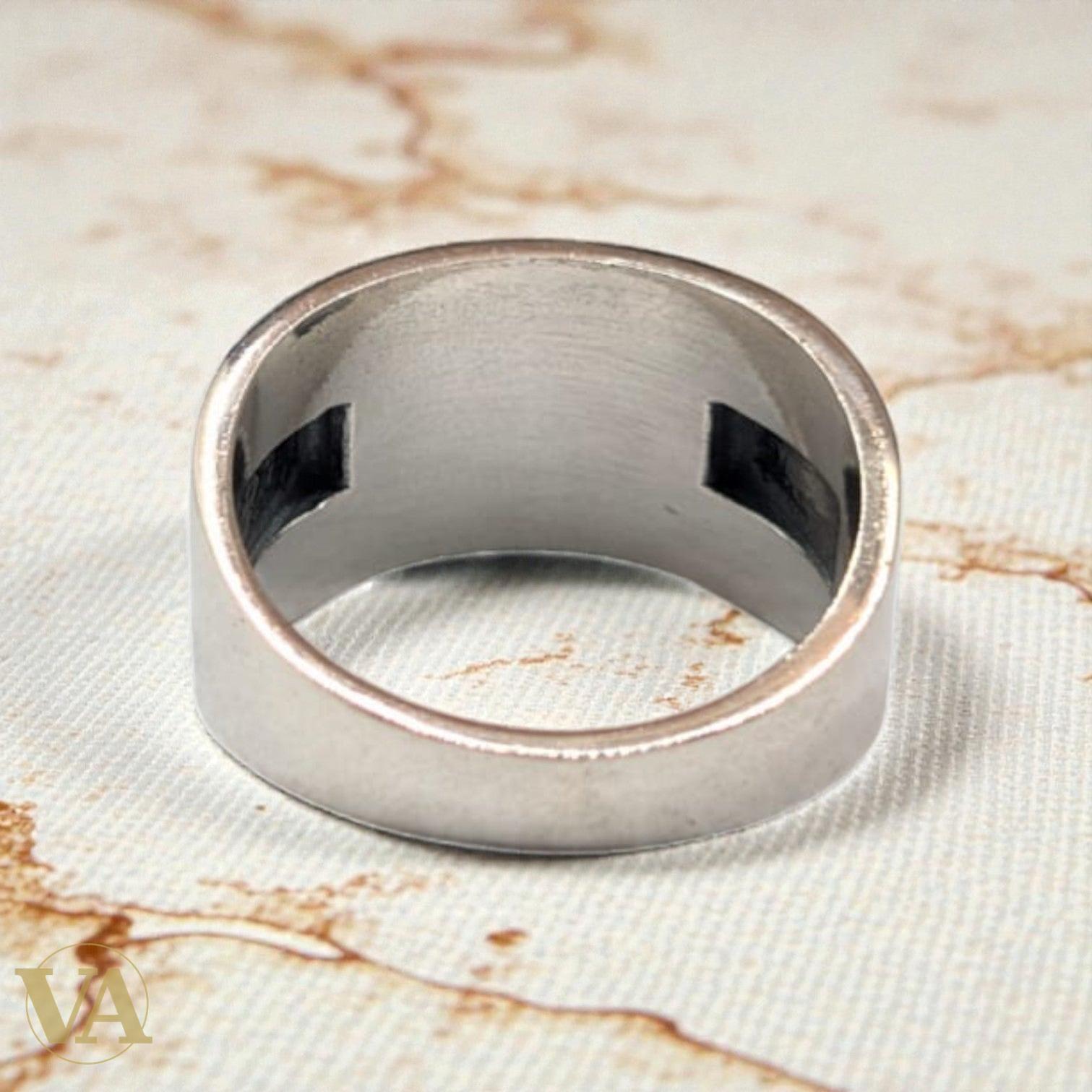 Bague homme argent 925 – Onyx Baguette & Pavé Géométrique Art Déco | Bijoux Vindicta
