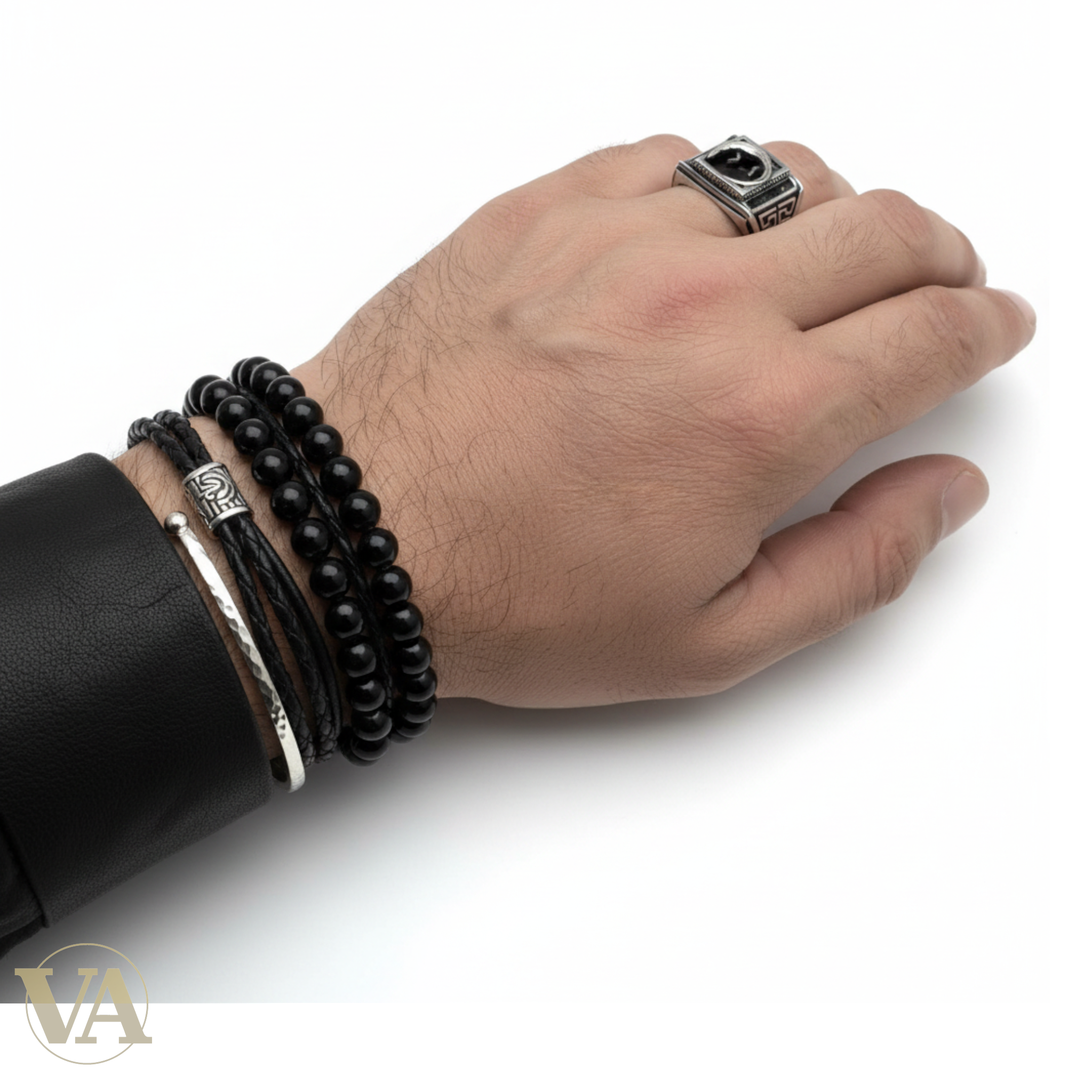 Chevalière Homme Argent 925 Aventurine Verte Crocodile Relief Motif Grec-Vindicta : Bijoux Argent 925 Massif, Luxe et Héritage