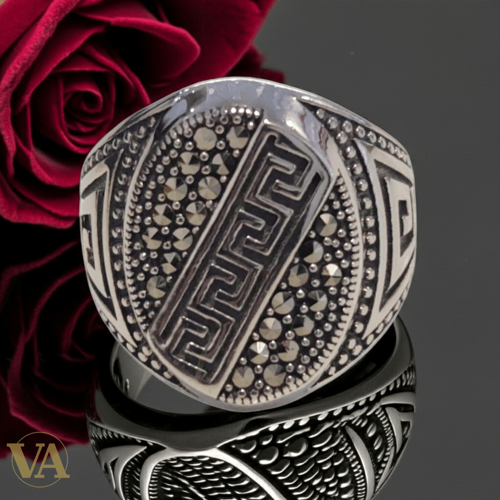 Bague Homme Argent 925 & Marcassite - Argent 925 - Vindicta