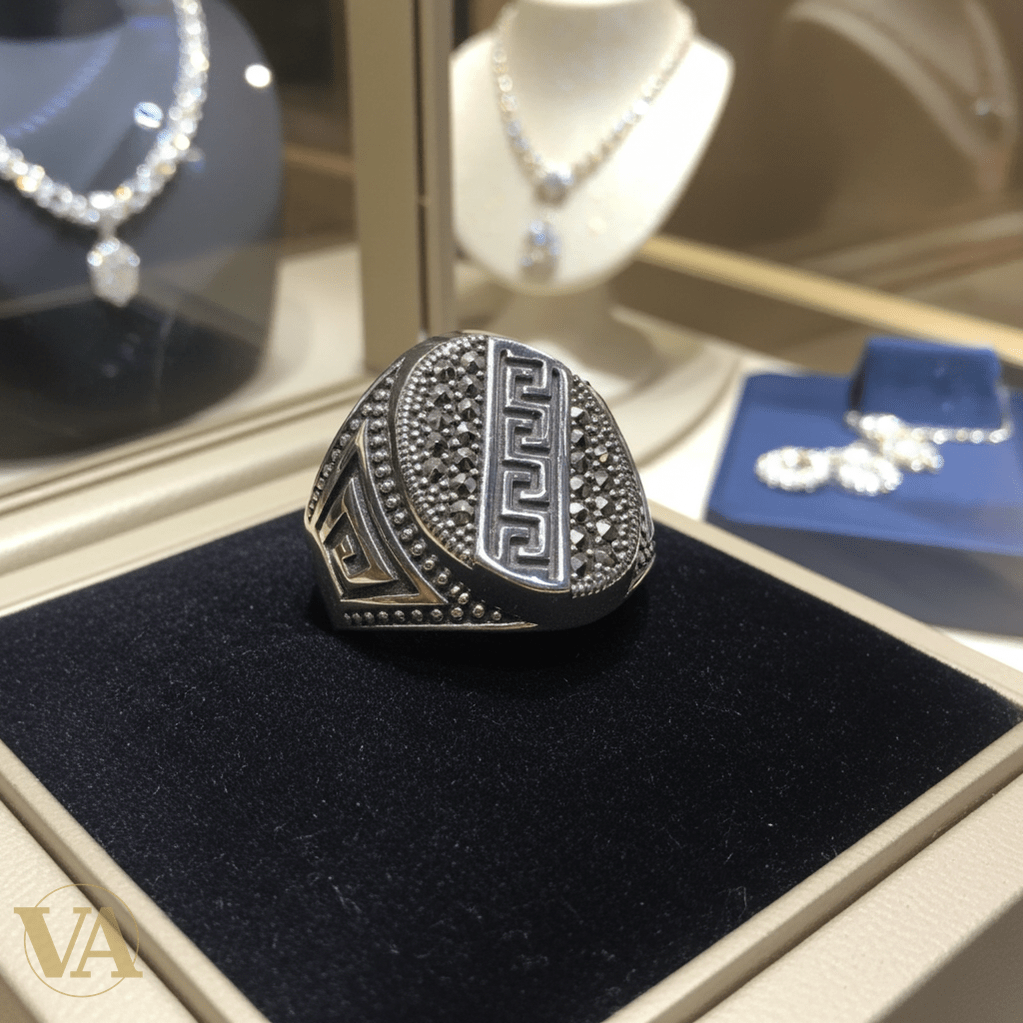 Bague Homme Argent 925 & Marcassite - Argent 925 - Vindicta