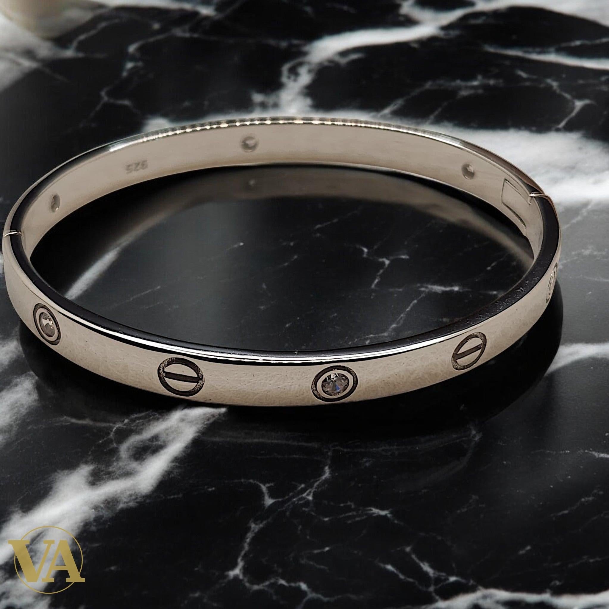 Bracelet Jonc Femme Argent 925 – Design Contemporain à Vis et Oxydes