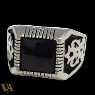 Chevalière Homme Argent 925 – Onyx Noir Rectangulaire