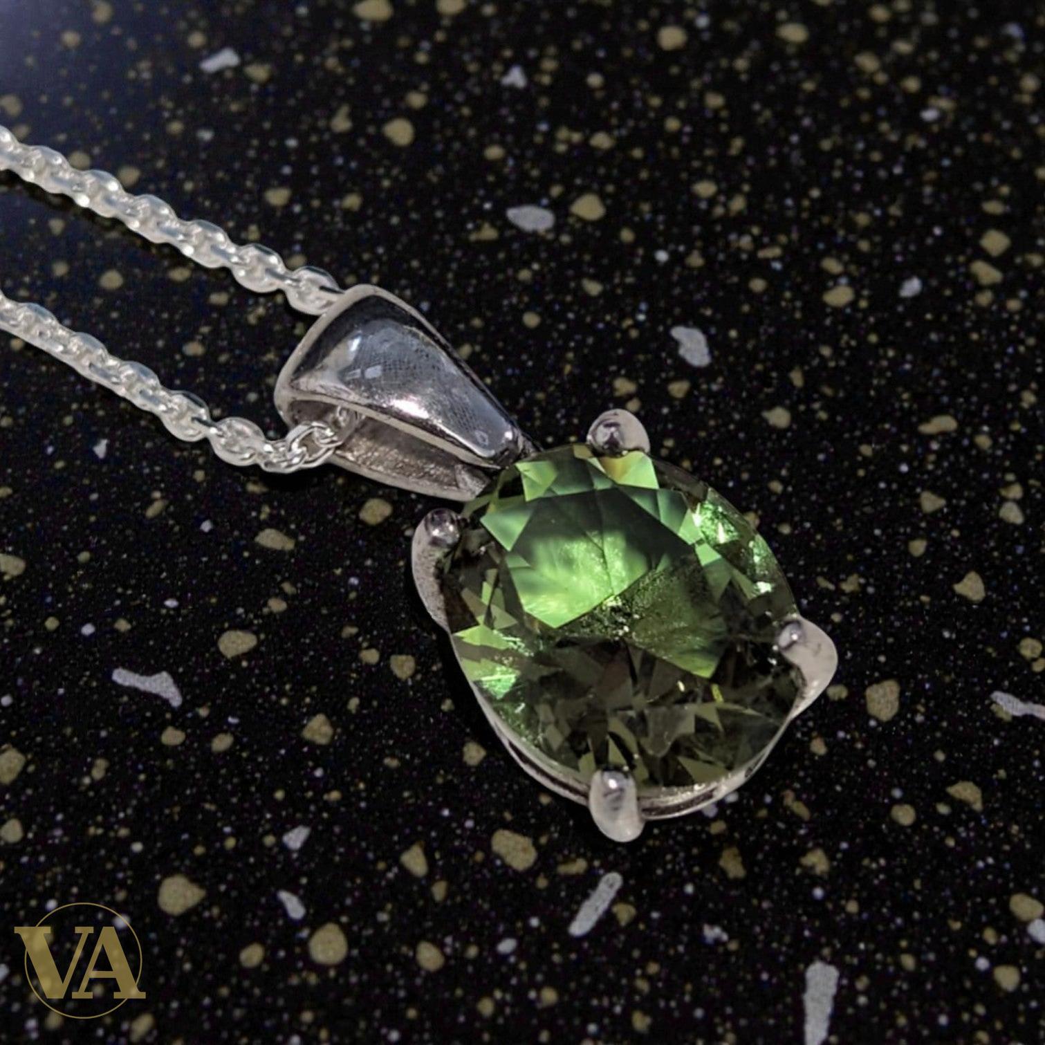 Collier Sultanite Argent 925 - Pendentif Pierre Caméléon Changeante