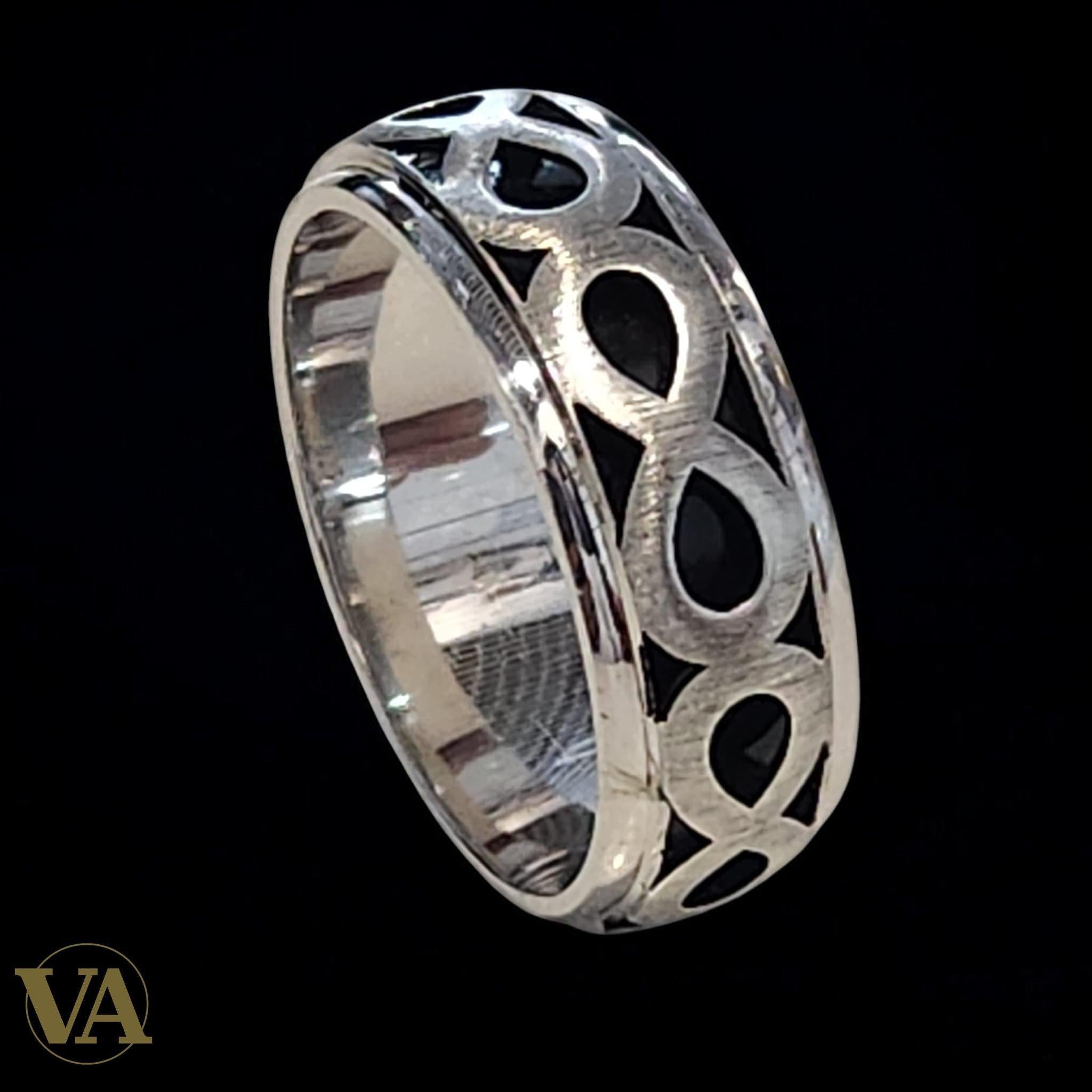 Anneau Homme Argent 925 – Motif ajouré flamme | Bijoux Vindicta