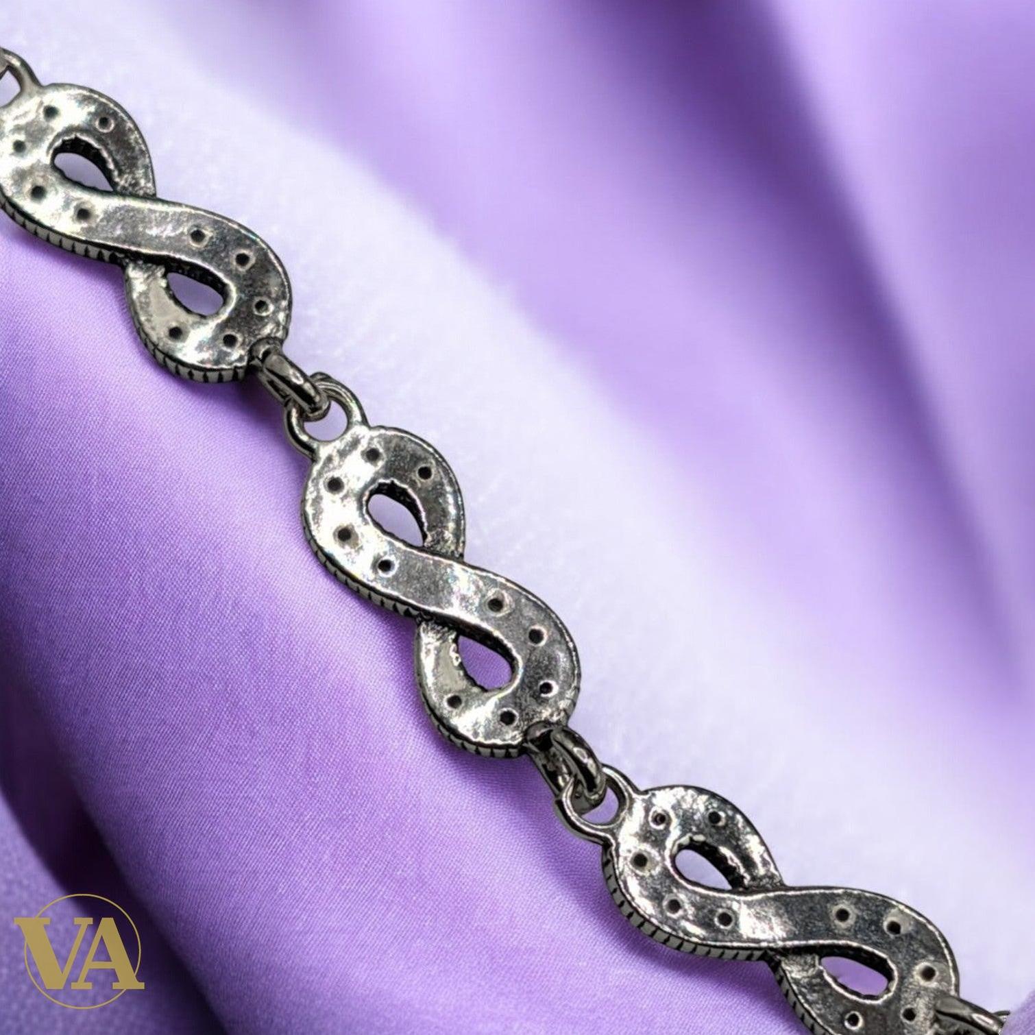 Bracelet Femme Argent 925 Infini Marcassite Vintage | Bijoux Vindicta