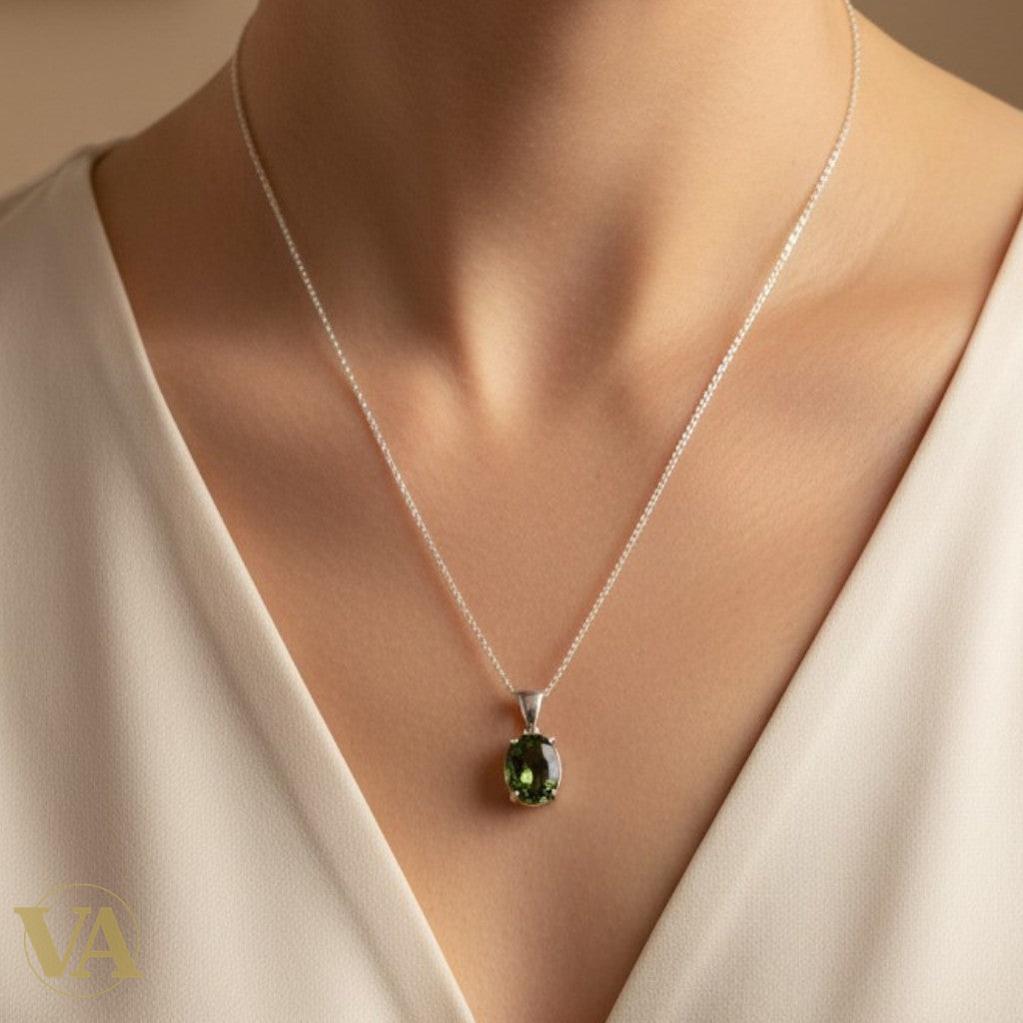 Collier Sultanite Argent 925 - Pendentif Pierre Caméléon Changeante