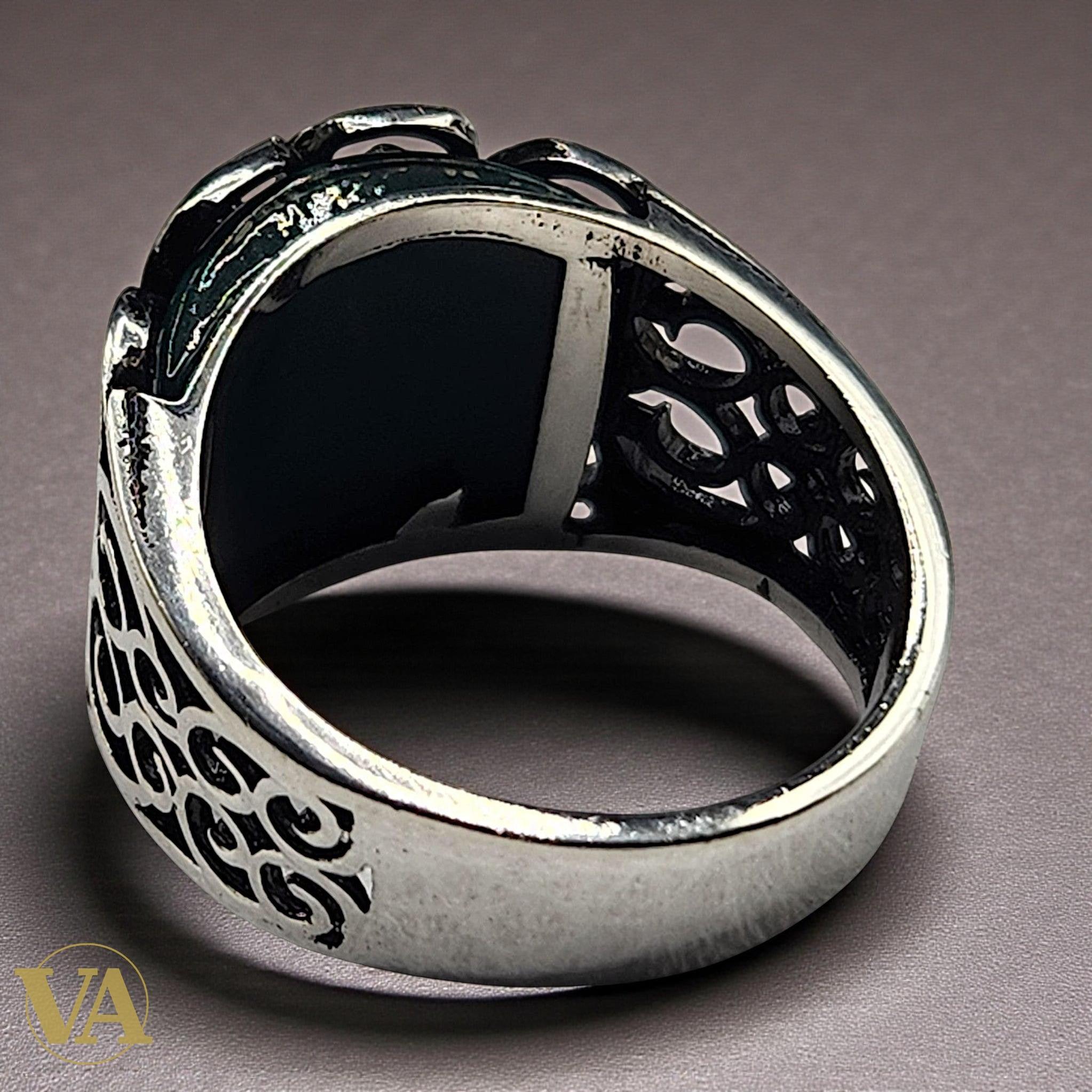 Bague femme Argent 925 & Aventurine Verte – Design Ajourné Raffiné