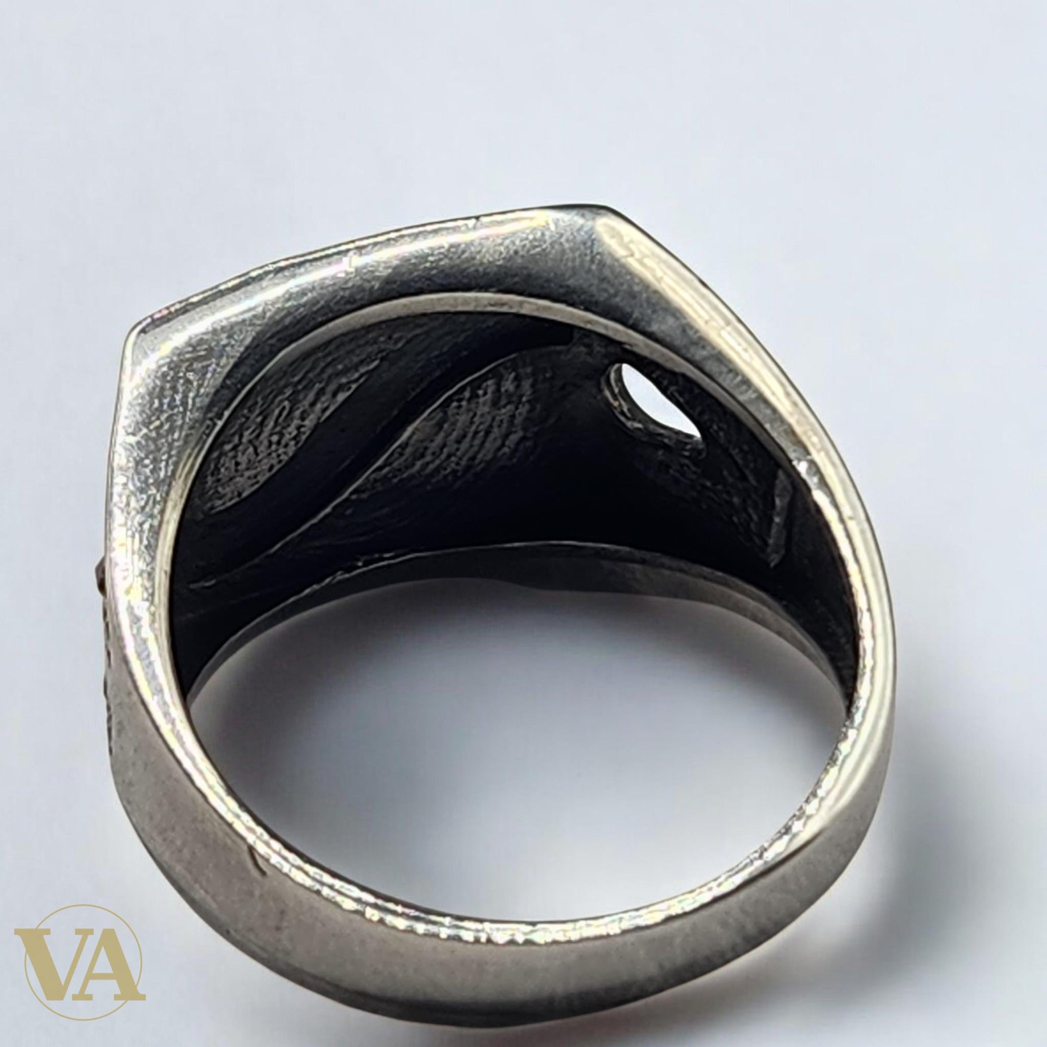 Bague Homme Argent 925 – Marcassites serties & motif géométrique