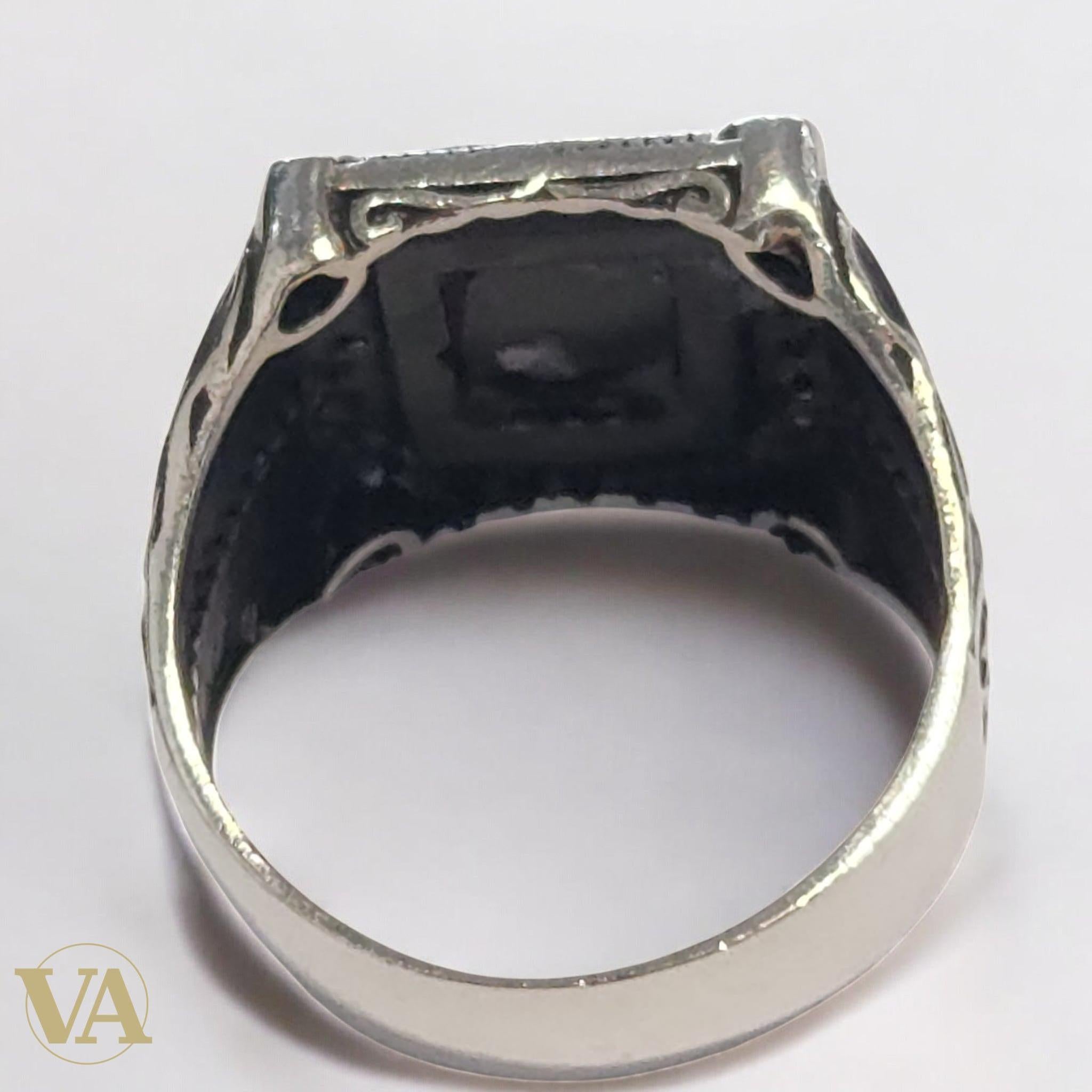Bague Homme Argent 925 Onyx & Marcassites – Style Distingué - Argent 925 - Vindicta