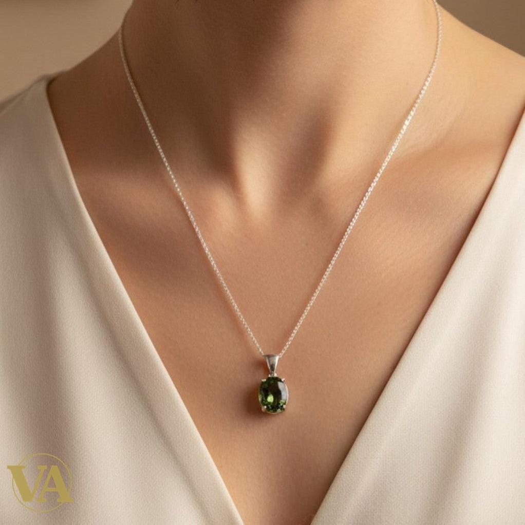 Collier Femme Sultanite Argent 925 - Pendentif Pierre Caméléon Changeante | Bijoux Vindicta