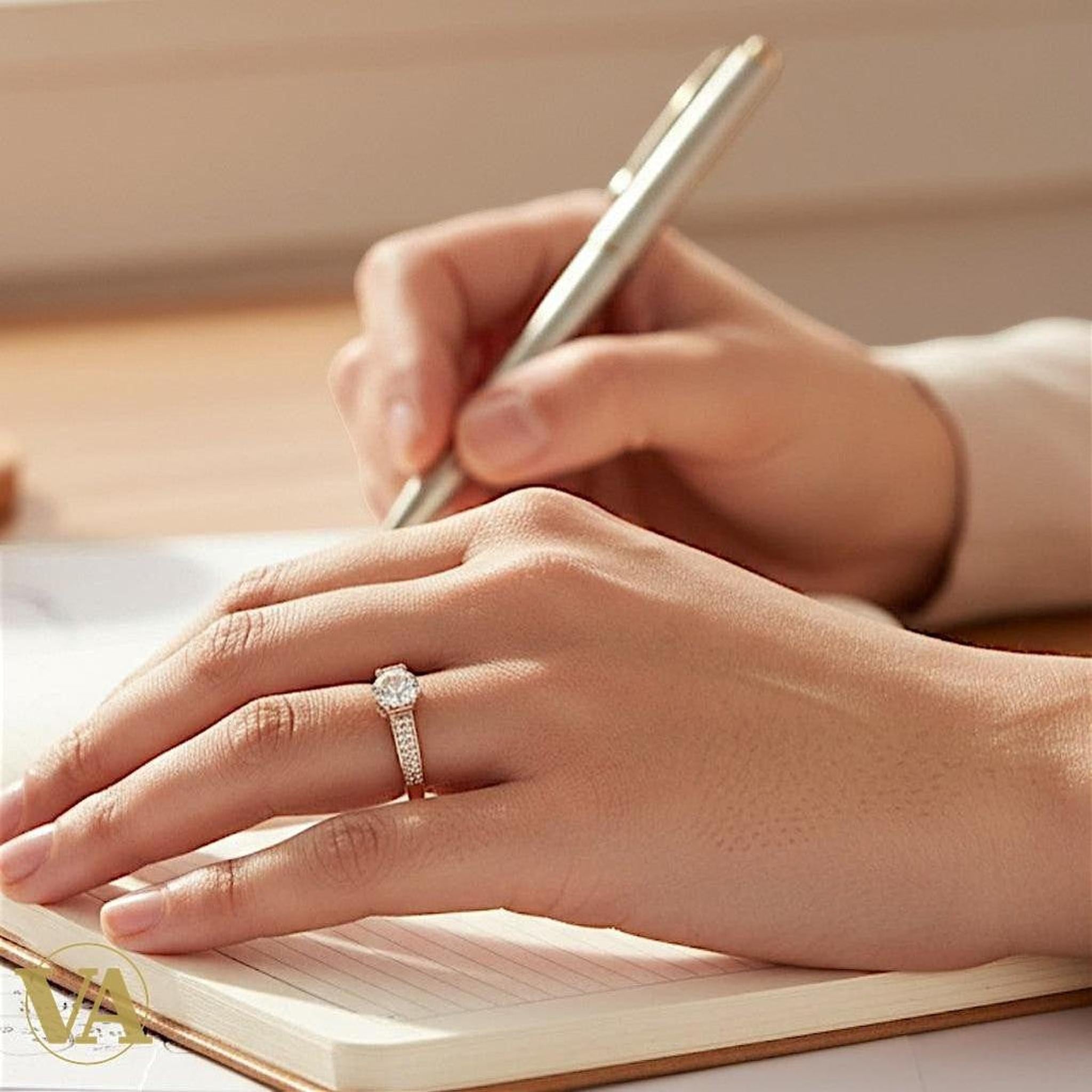 Bague Femme Argent 925 Plaqué Or Rose – Solitaire Zirconium Élégant | Bijoux Vindicta