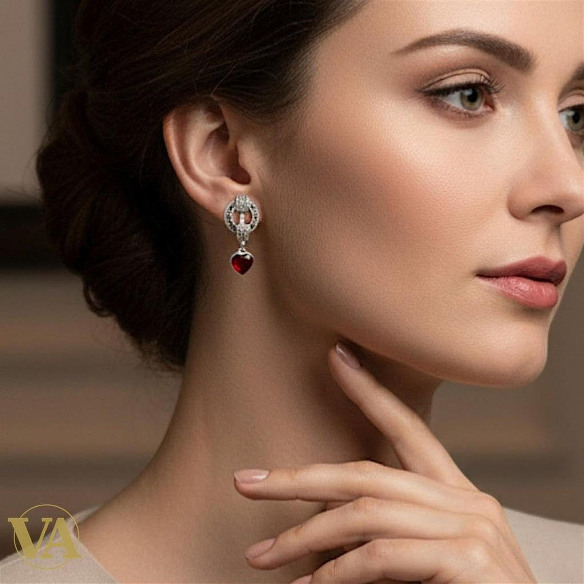 Boucles d'Oreilles Femme Argent 925 Cornaline et Marcassite