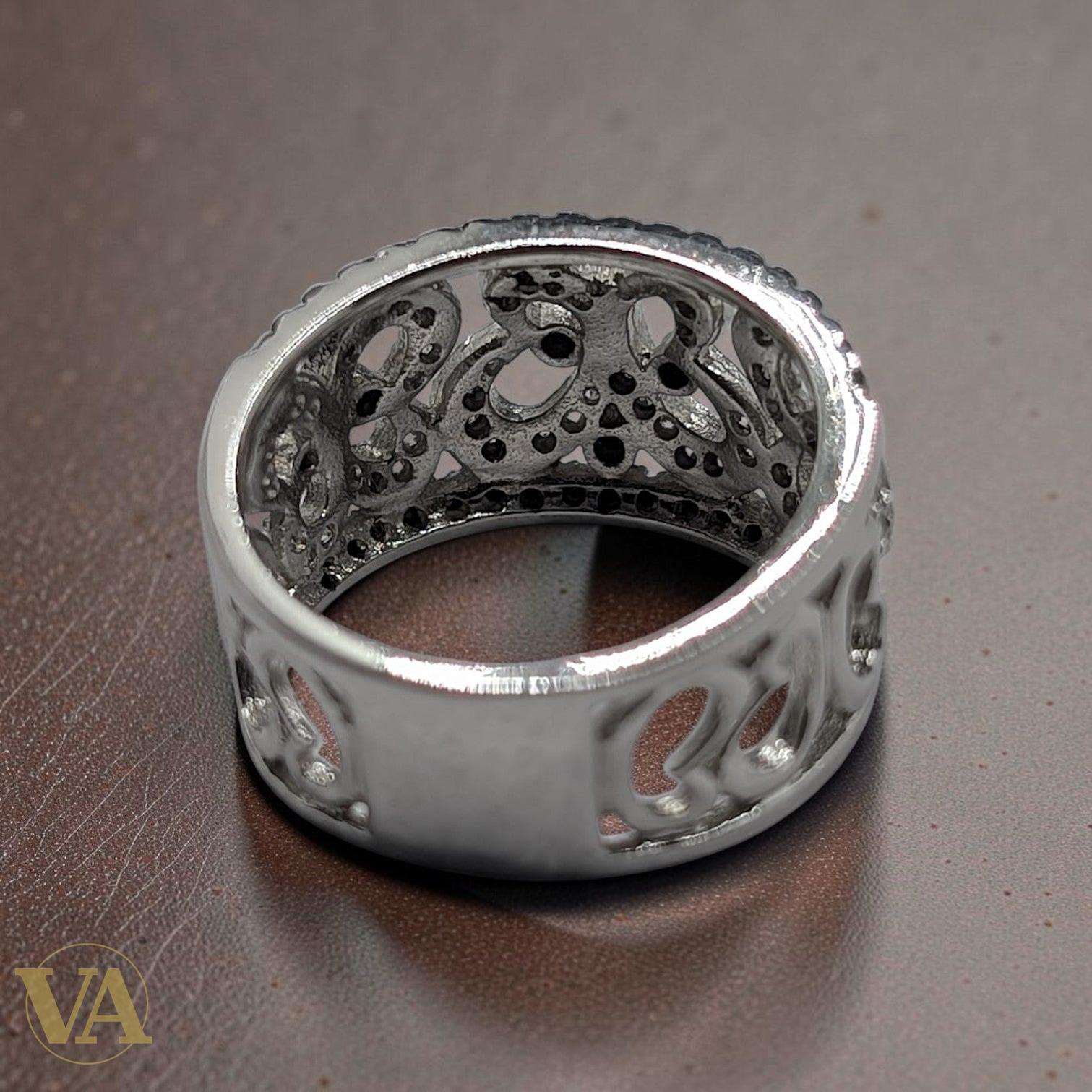 Bague femme argent 925 Abeilles Nid d'abeilles Onyx noir Zircons-Vindicta : Bijoux Argent 925 Massif, Luxe et Héritage