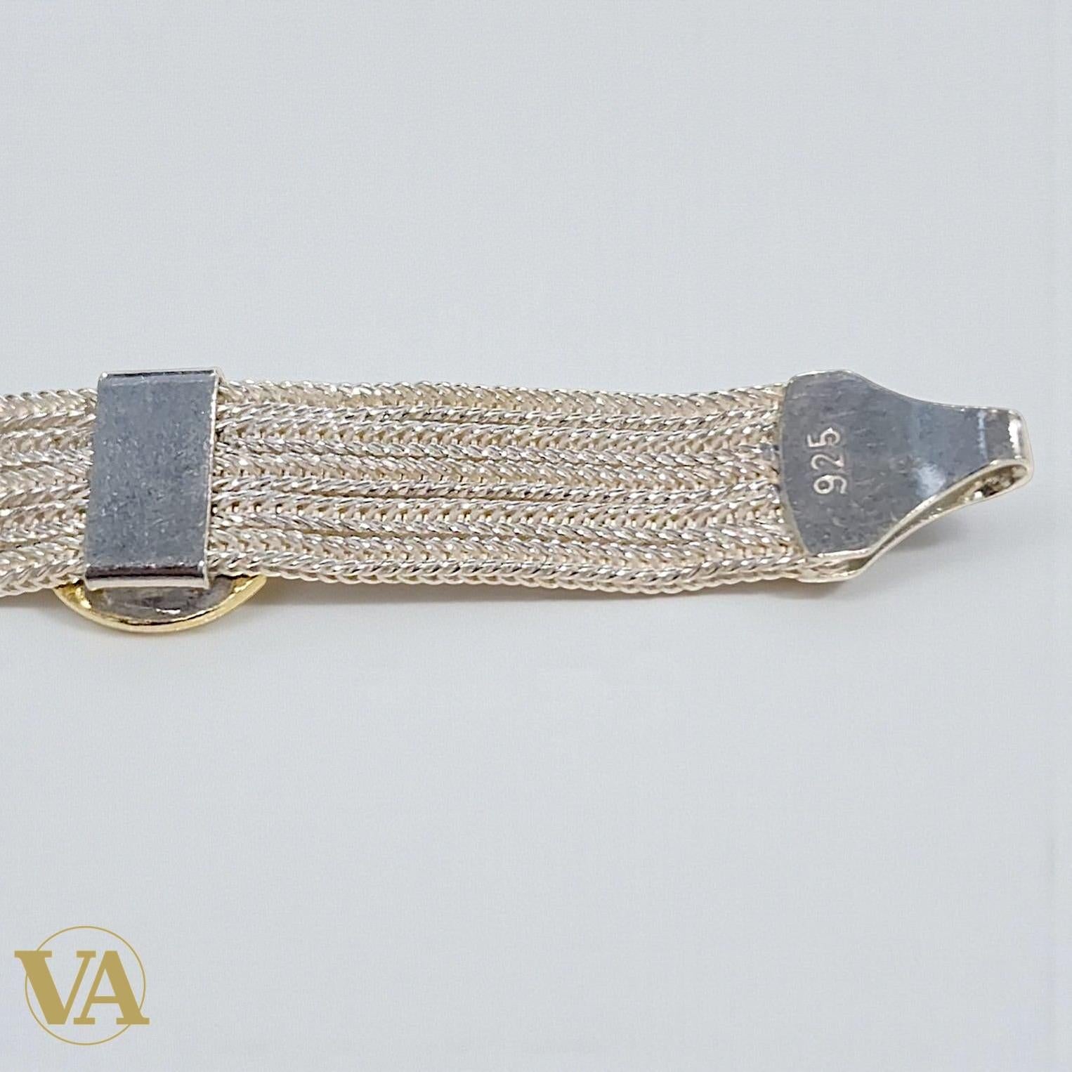 Bracelet femme argent 925 multi-chaînes rosaces dorées turquoise