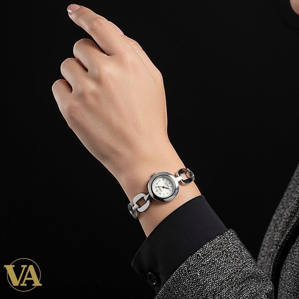 Montre Femme Argent 925 – Cadran Rond & Maillons Sculptés | Bijoux Vindicta