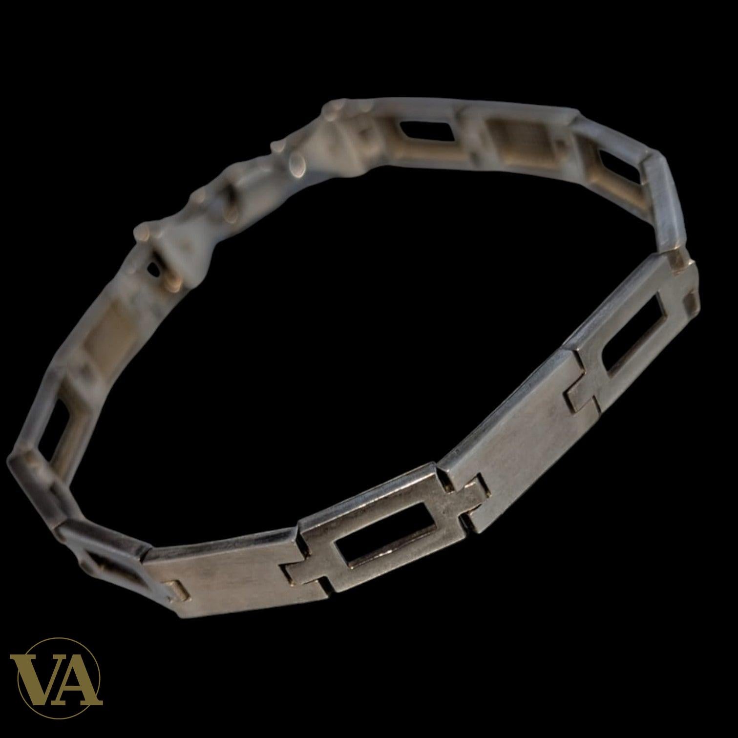 Bracelet Homme Argent 925 – Maillons Rectangulaires 7 mm