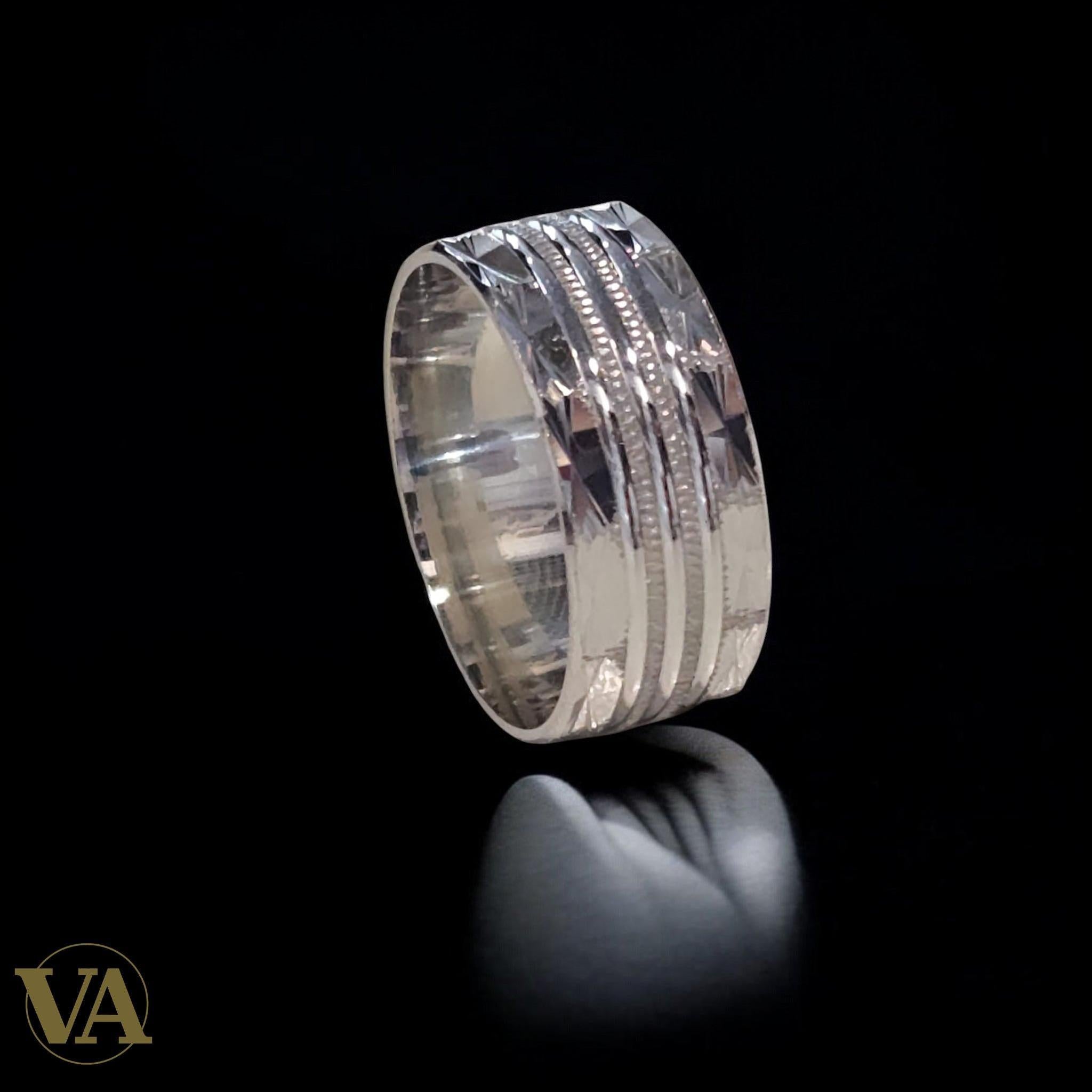 Anneau Homme Argent 925 – Finition Facettée | Bijoux Vindicta