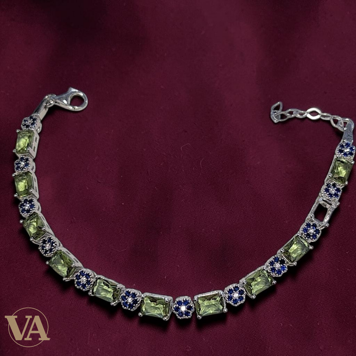 Bracelet Femme Argent 925 Sultanite Reflets Changeants Vintage