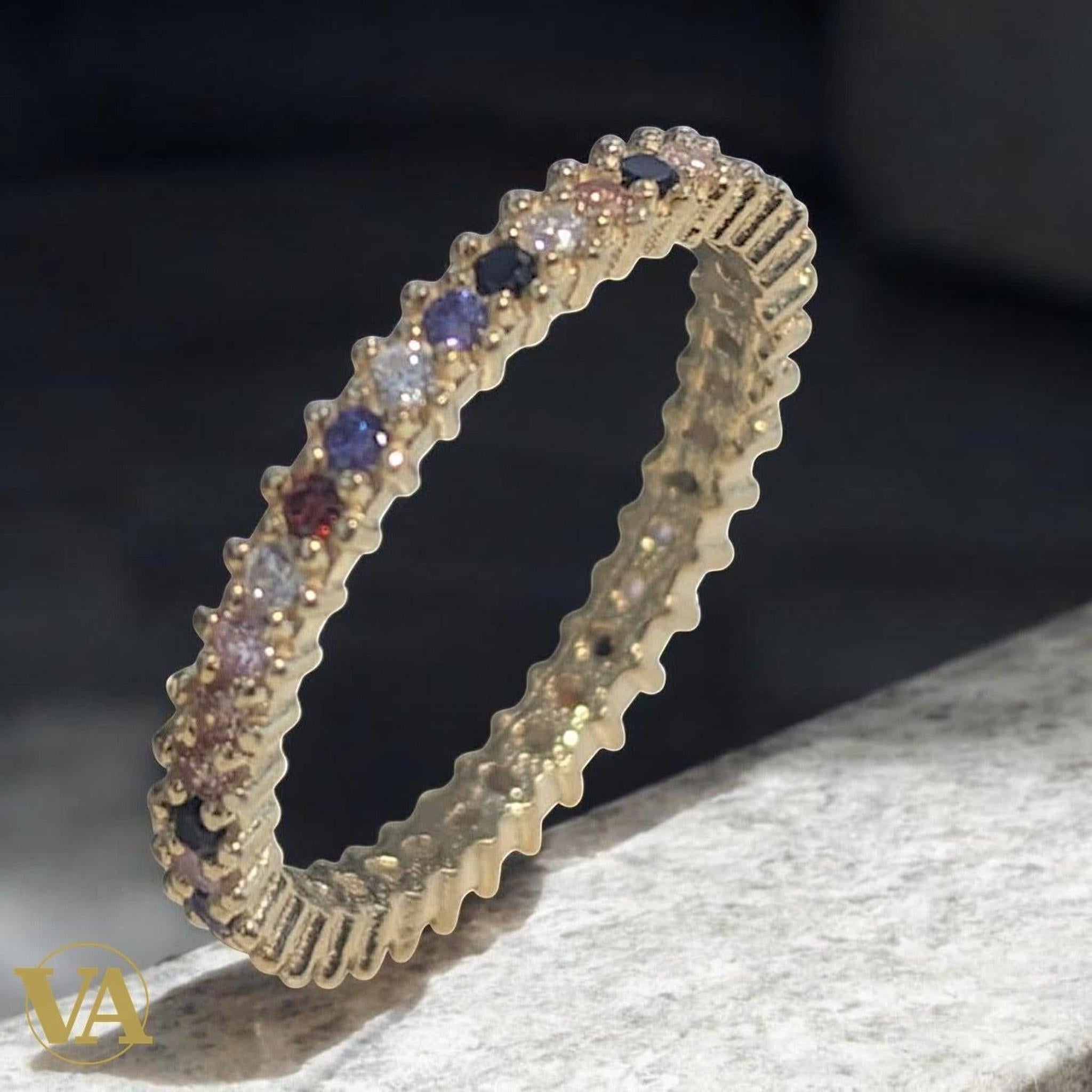 Bague Femme femmes Argent Plaqué Or Oxydes Multicolores | Bijoux Vindicta