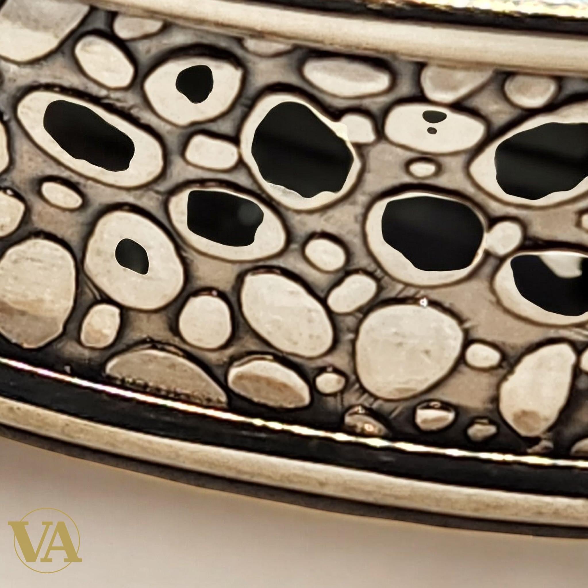 Bracelet Jonc Femme Argent 925 – Motif Galet Texturé | Bijoux Vindicta