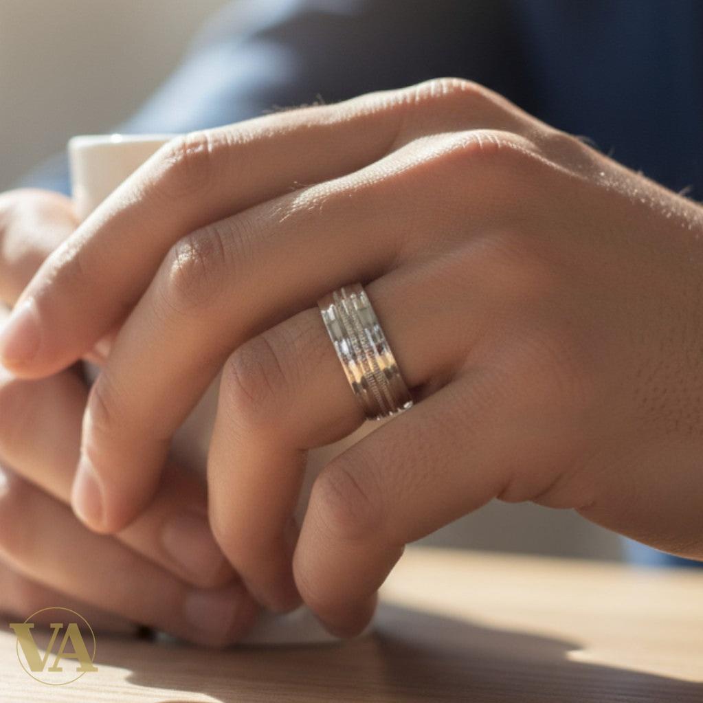 Anneau Homme Argent 925 – Finition Facettée