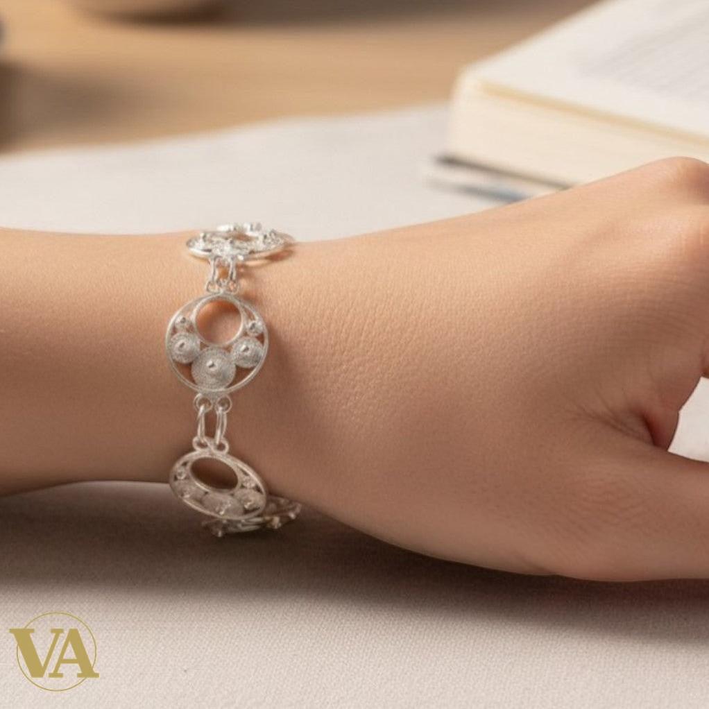 Bracelet Femme Argent 925 Massif – Cercles Filigranes Artisanaux | Bijoux Vindicta