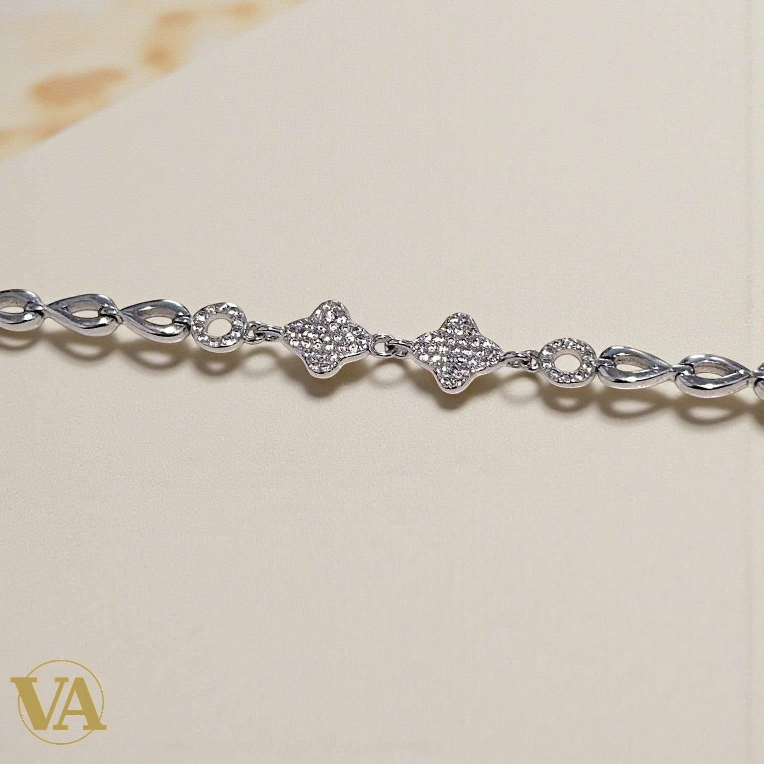 Bracelet Femme Argent 925 Maillons Feuilles Ajourées | Bijoux Vindicta
