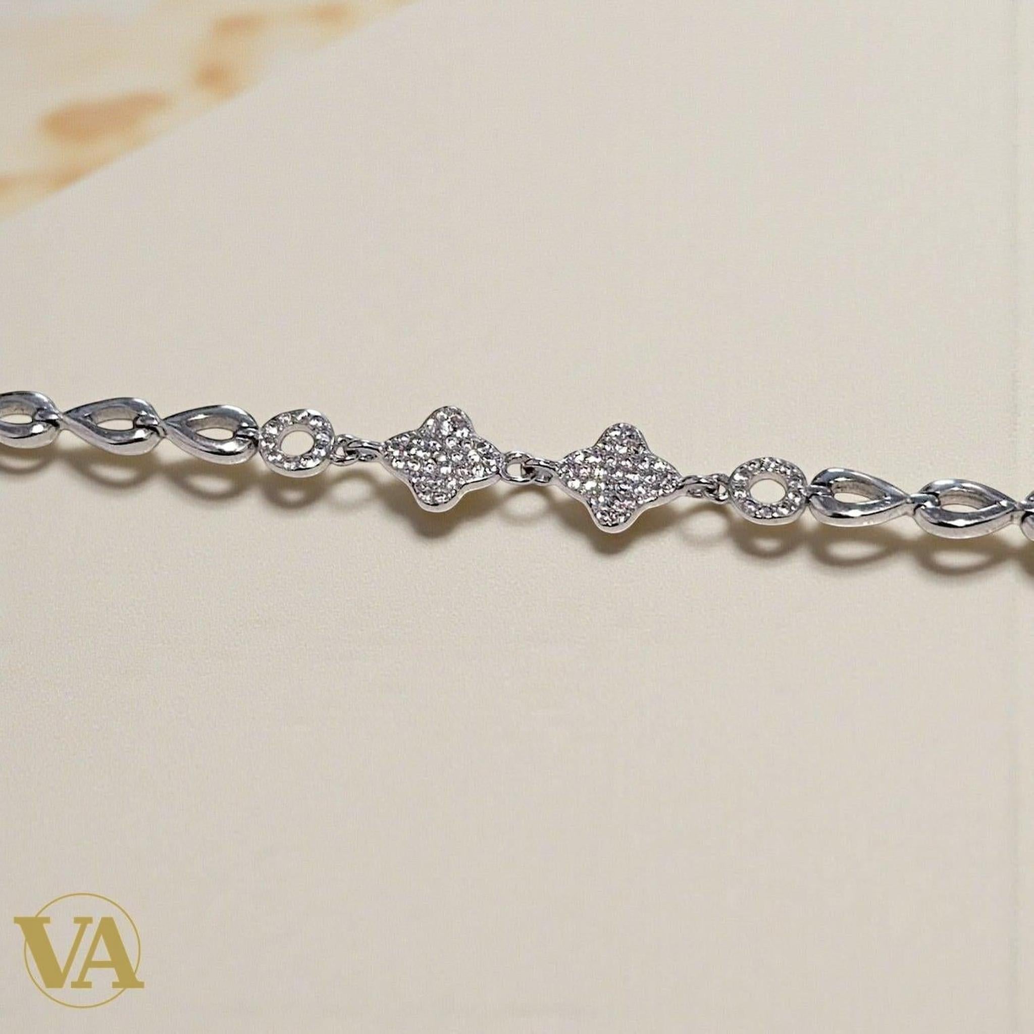 Bracelet Femme Argent 925 Maillons Feuilles Ajourées | Bijoux Vindicta
