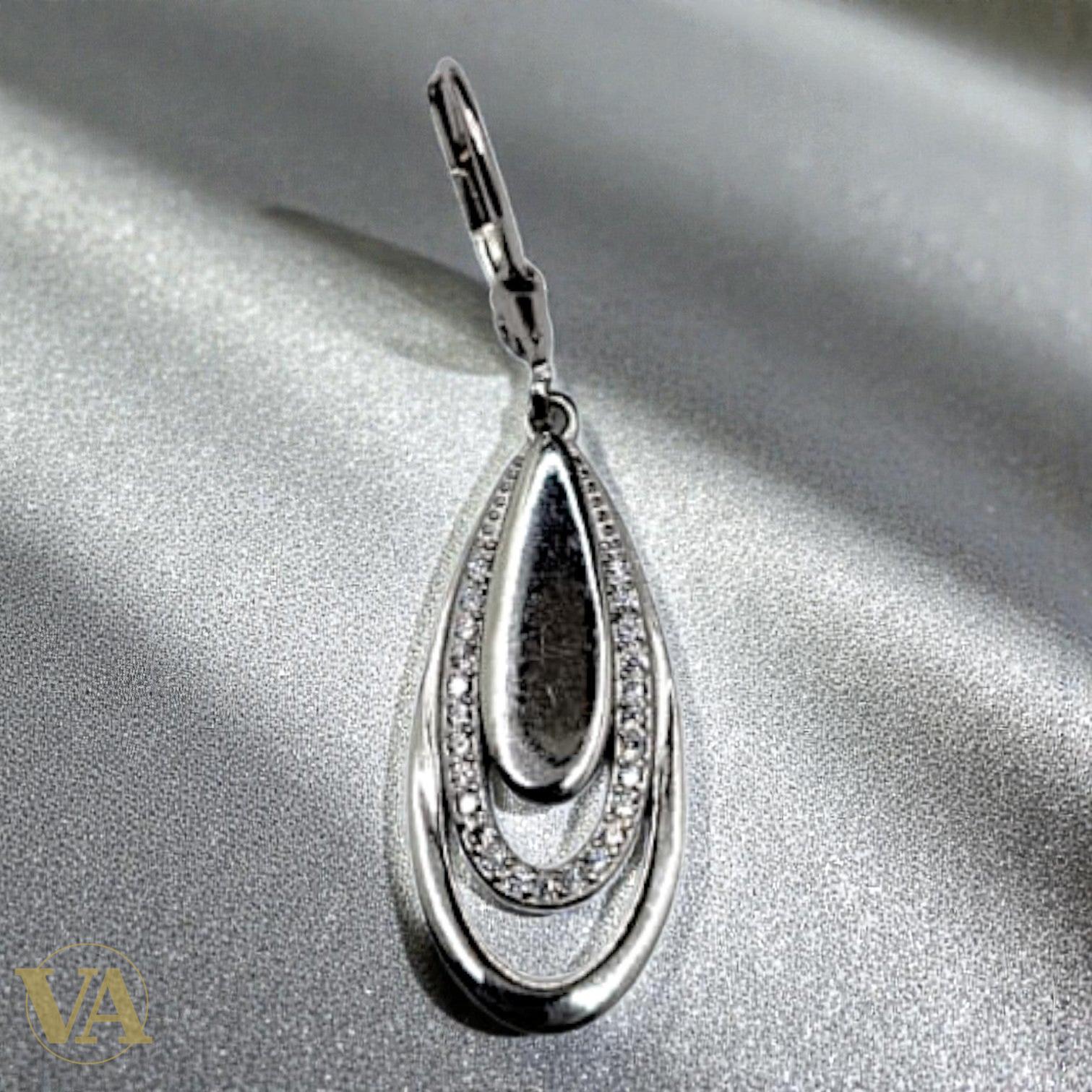 Boucles d'Oreilles Femme Pendantes Argent 925 – Triple Anneau & Zirconium-Vindicta : Bijoux Argent 925 Massif, Luxe et Héritage