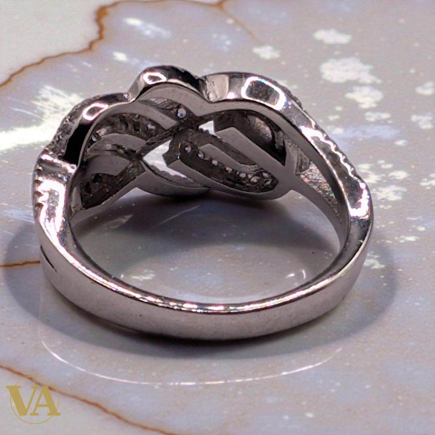 Bague Femme Argent 925 Infini Oxydes de Zirconium - Design Tressé | Bijoux Vindicta