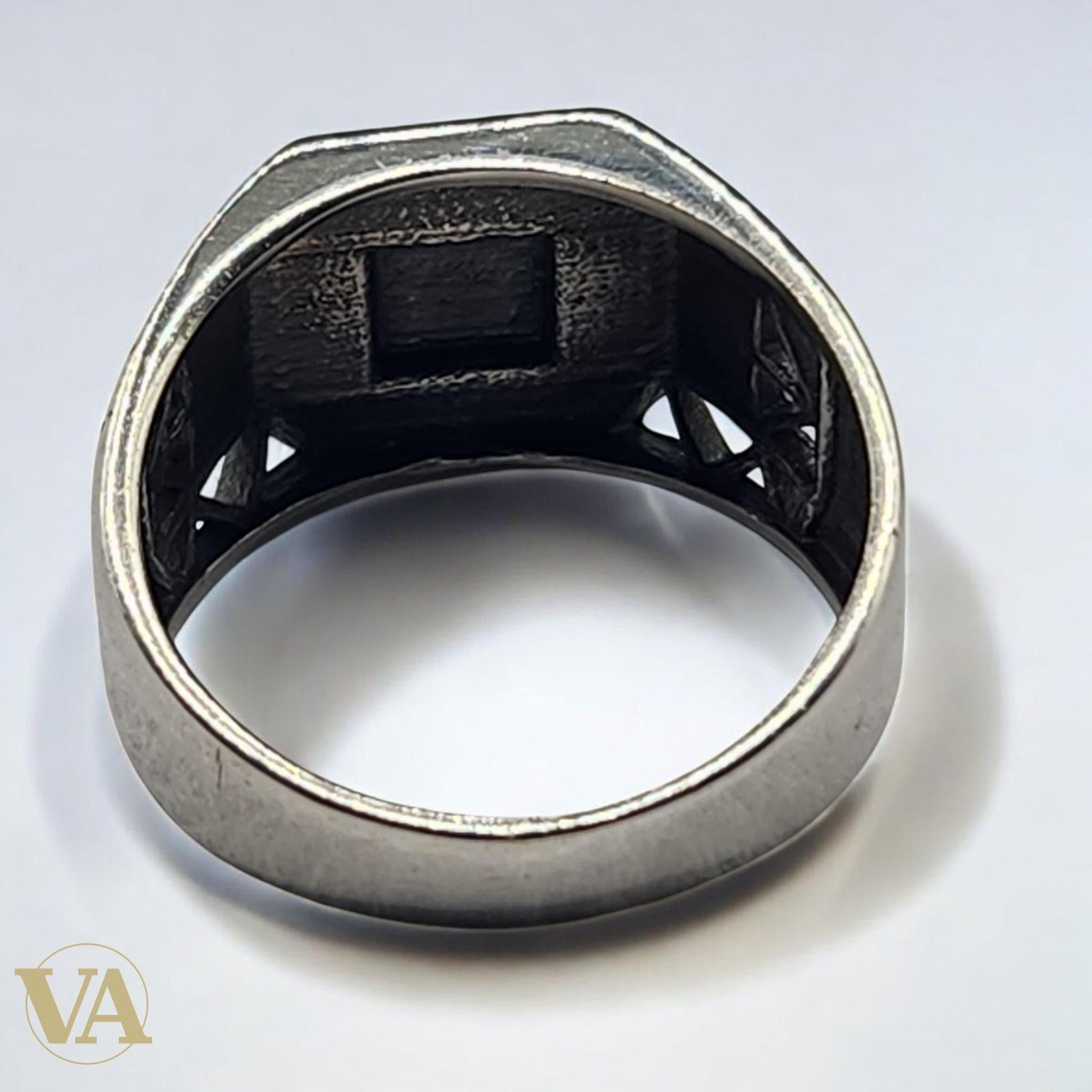Bague Homme Argent 925 – Pavage de marcassites & design géométrique - Argent 925 - Vindicta